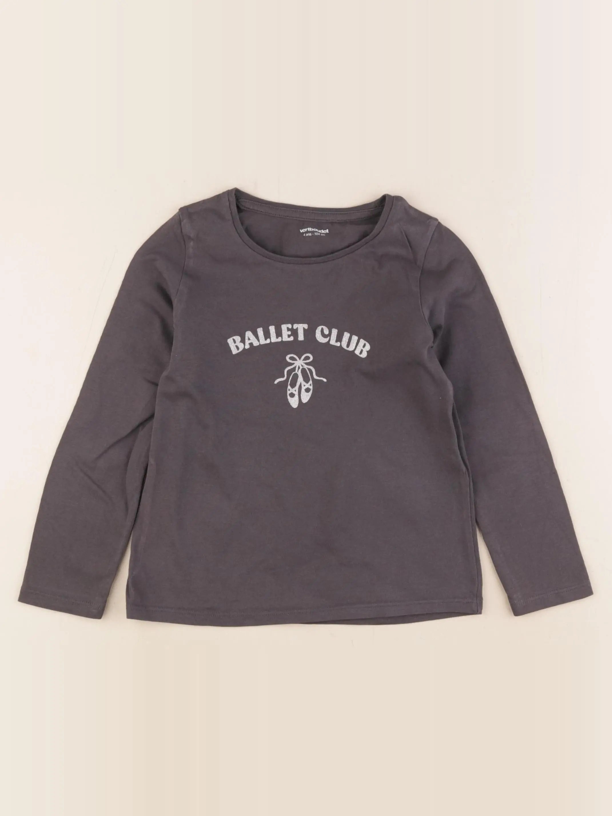 Vertbaudet - tee-shirt gris, argent - 4 ans