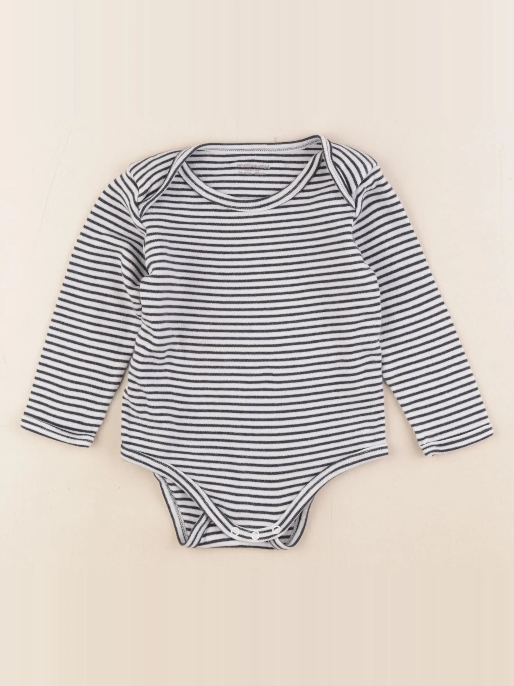Vertbaudet - body bleu, blanc - 24 mois