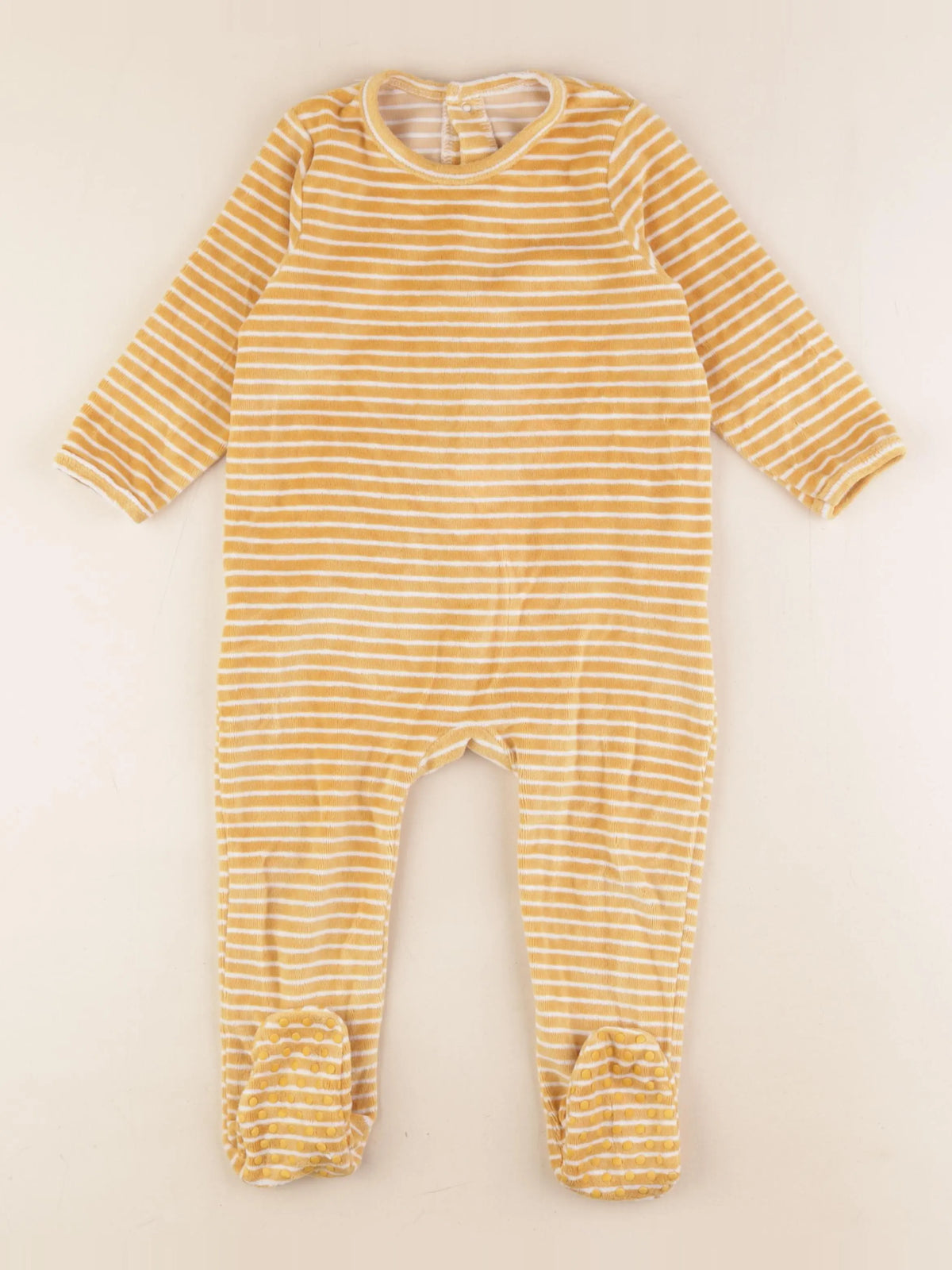 Vertbaudet - pyjama velours jaune - 2 ans
