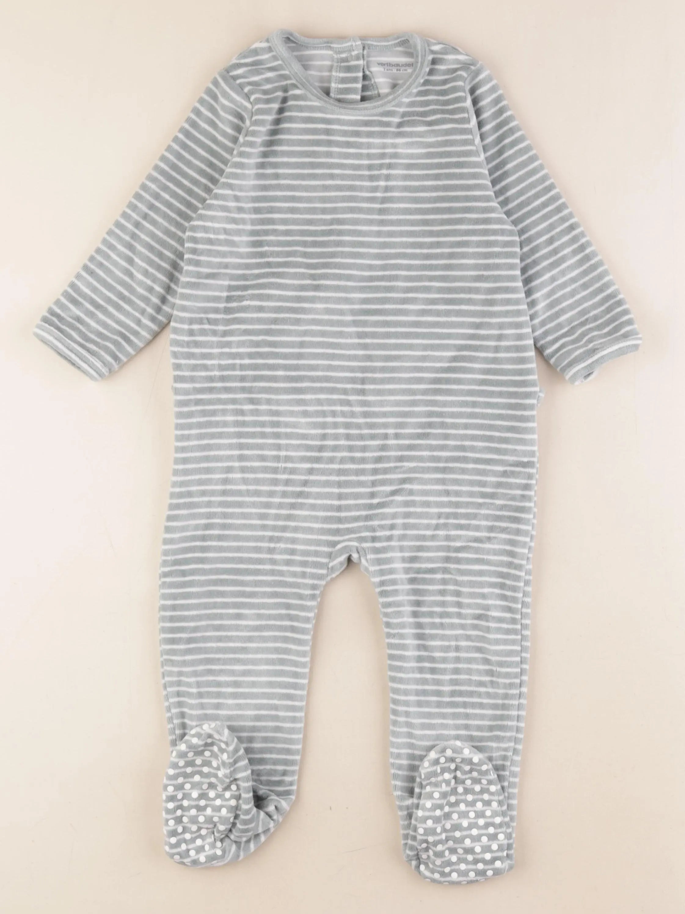 Vertbaudet - pyjama velours vert - 2 ans