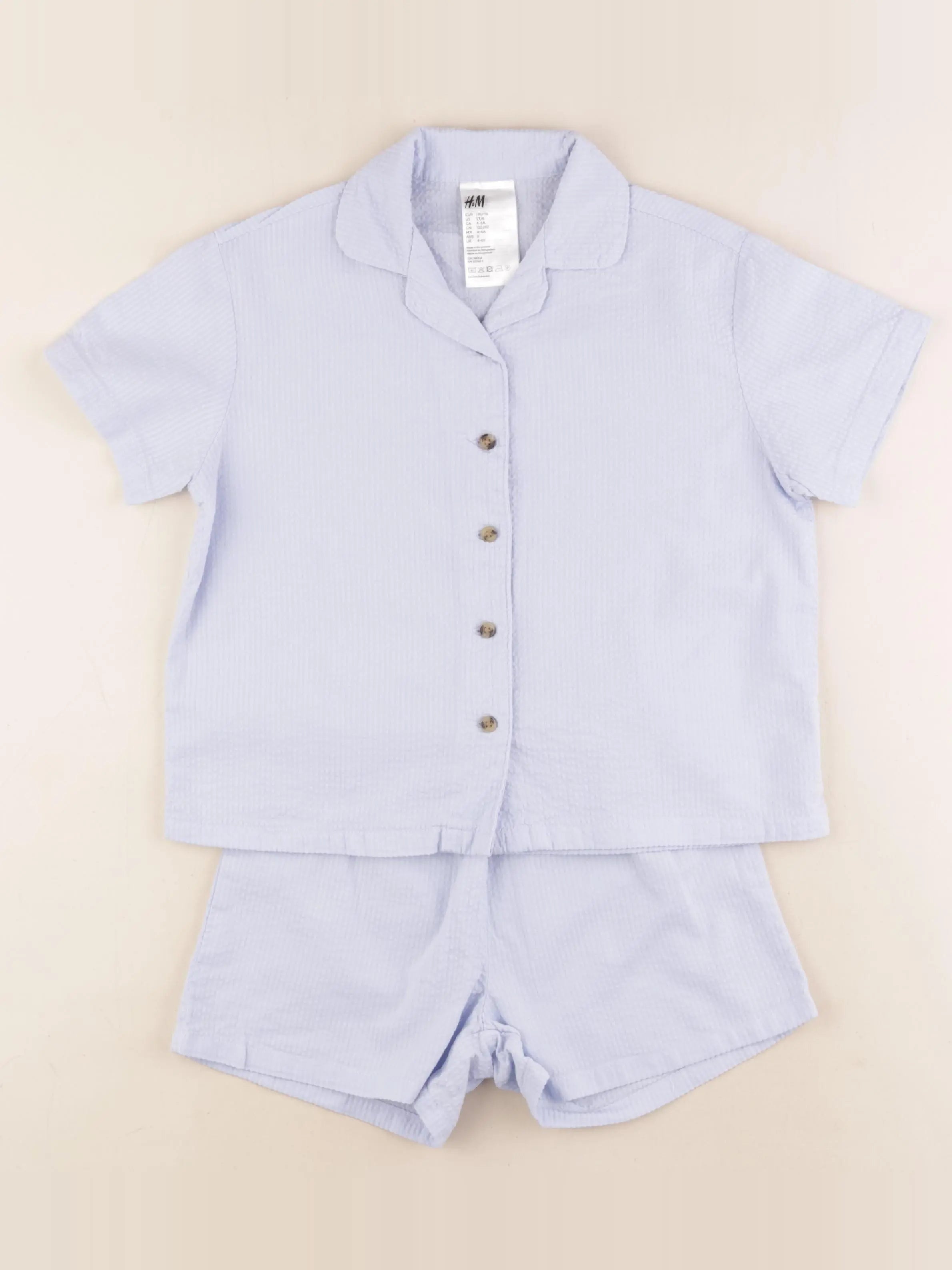 H&M - pyjama coton bleu - 4/6 ans