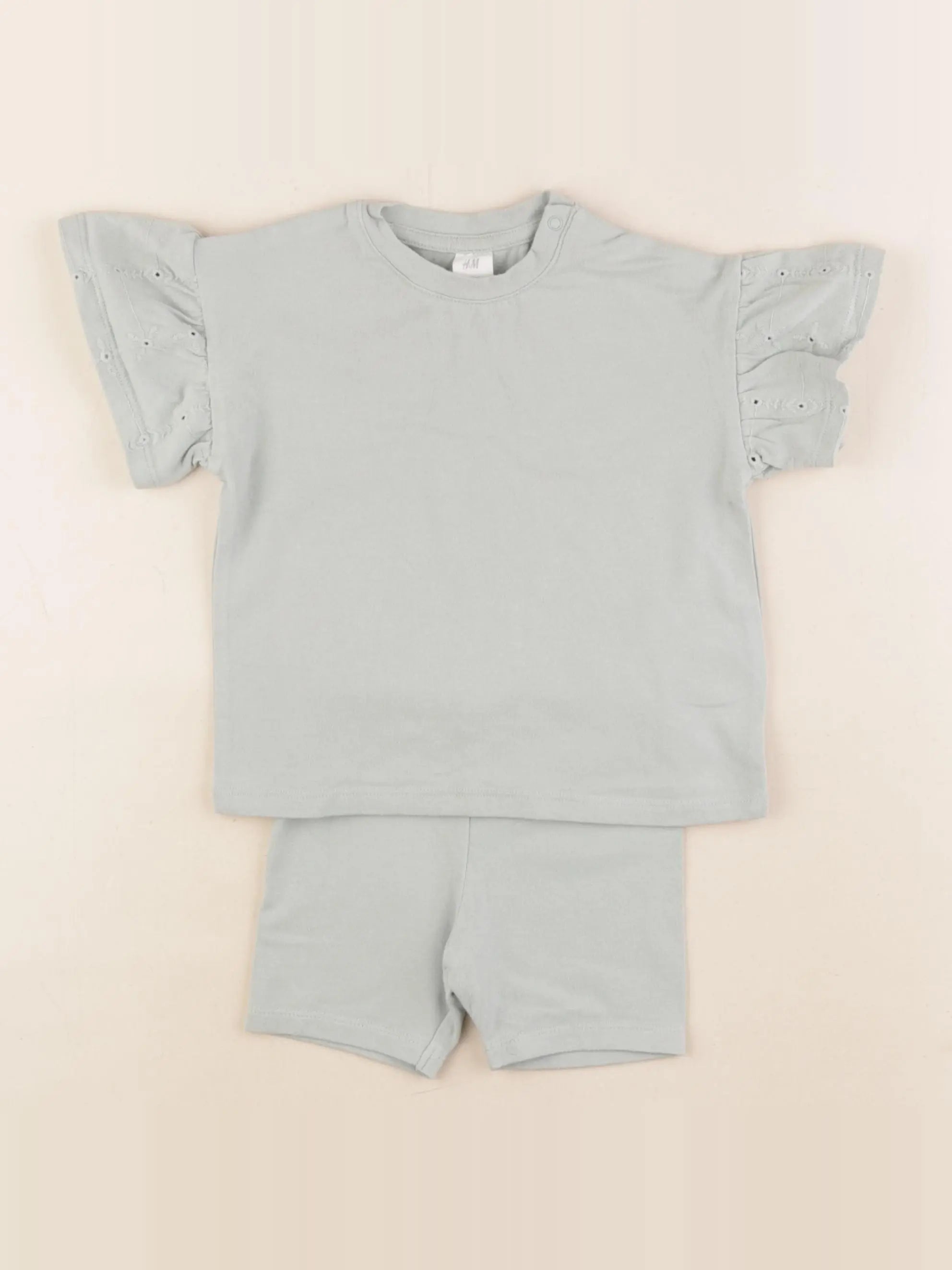 H&M - ensemble vert - 9/12 mois