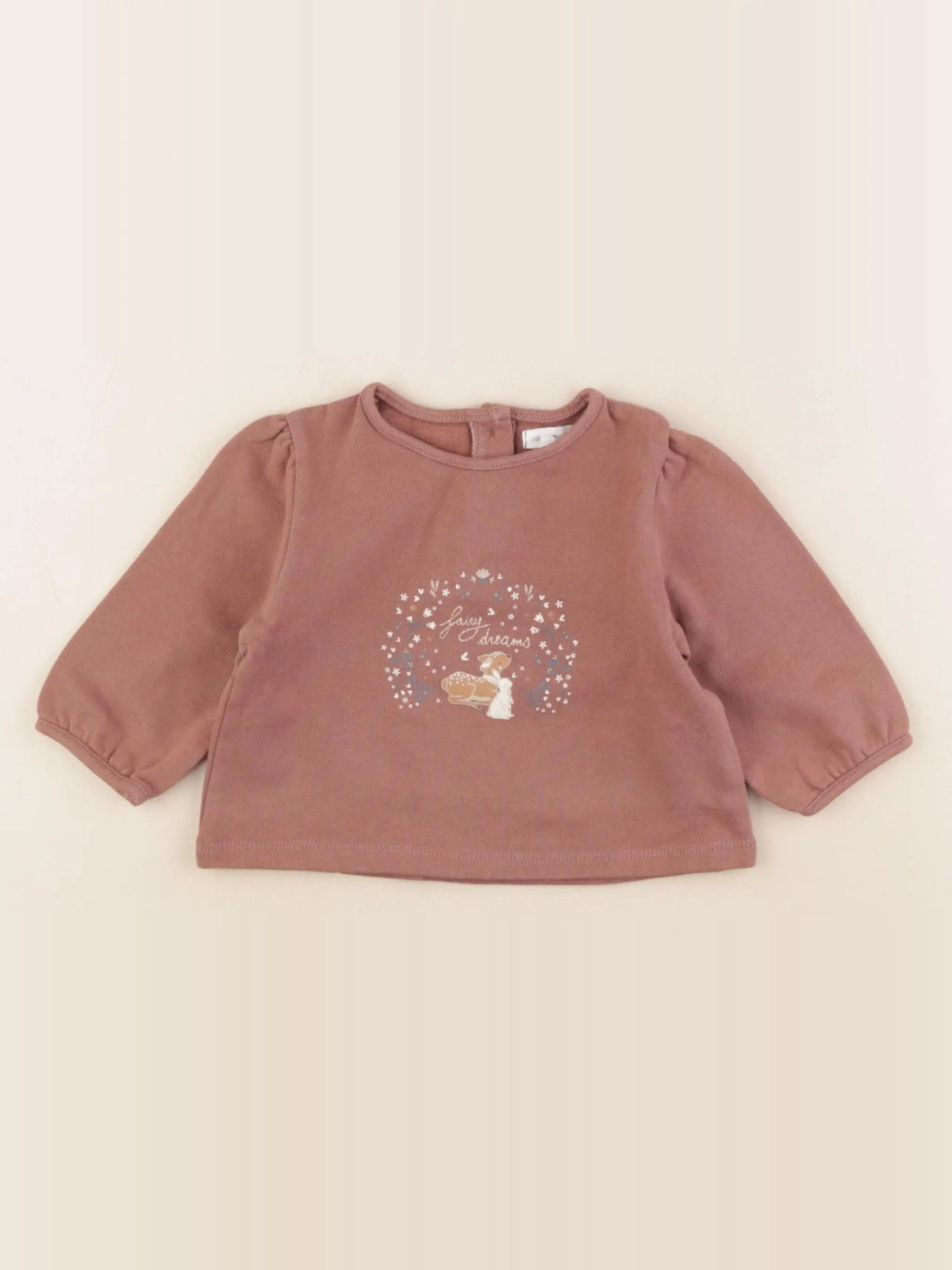 Vertbaudet - sweat marron, or - 6 mois