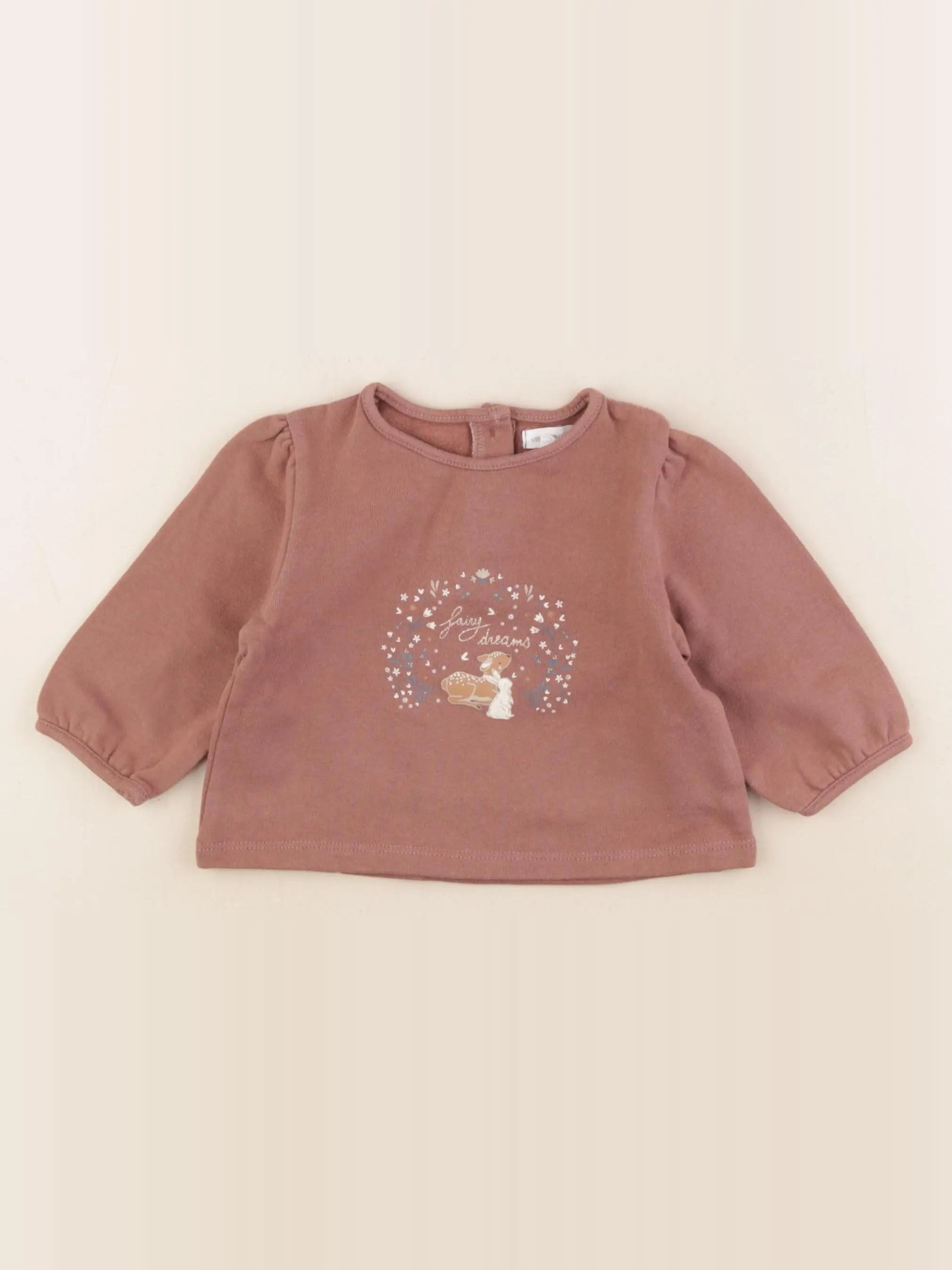 Vertbaudet - sweat marron, or - 6 mois