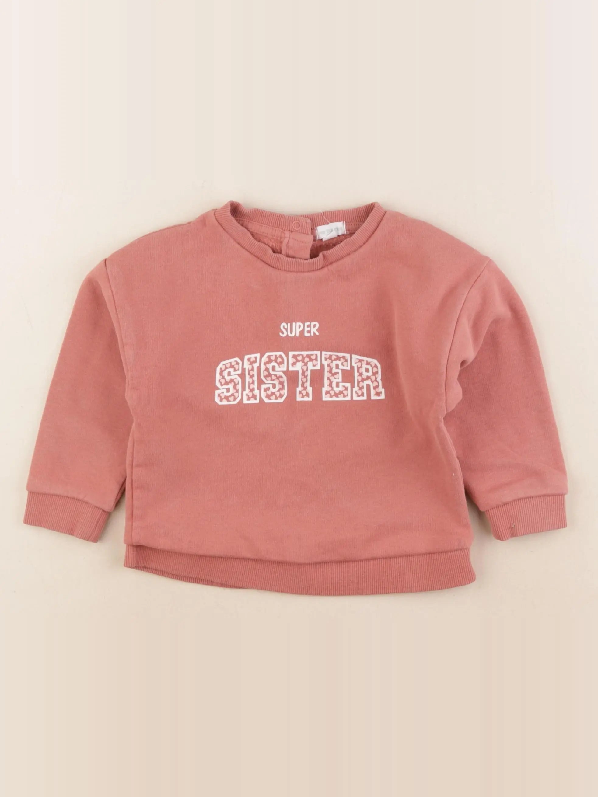 Vertbaudet - sweat rose - 24 mois