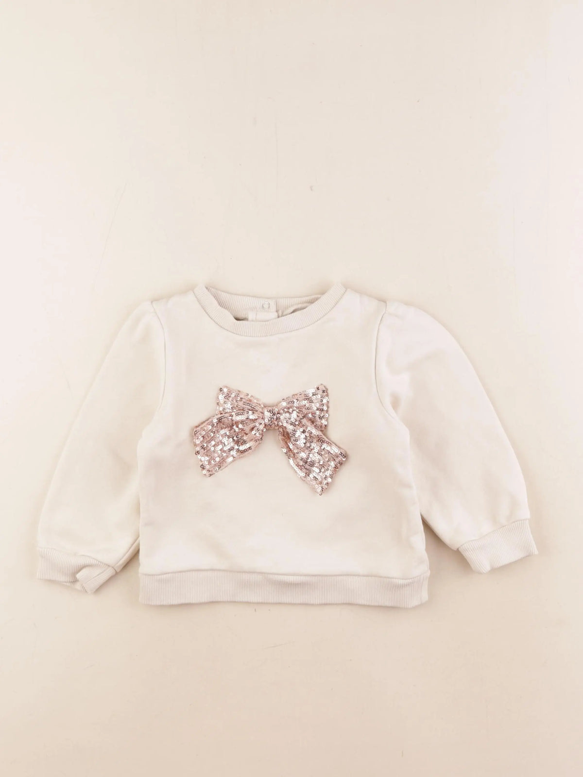Vertbaudet - sweat beige - 24 mois