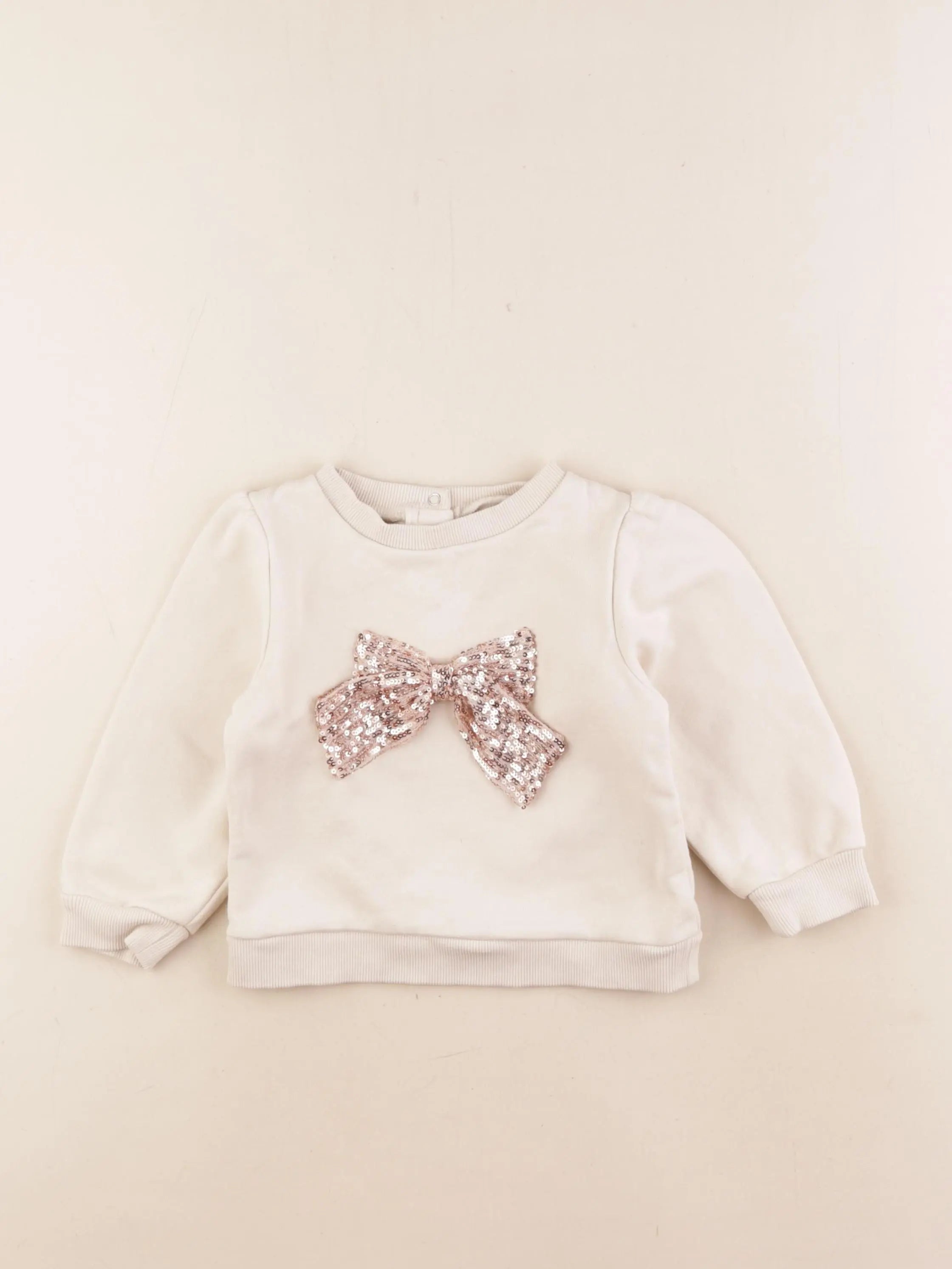 Vertbaudet - sweat beige - 24 mois