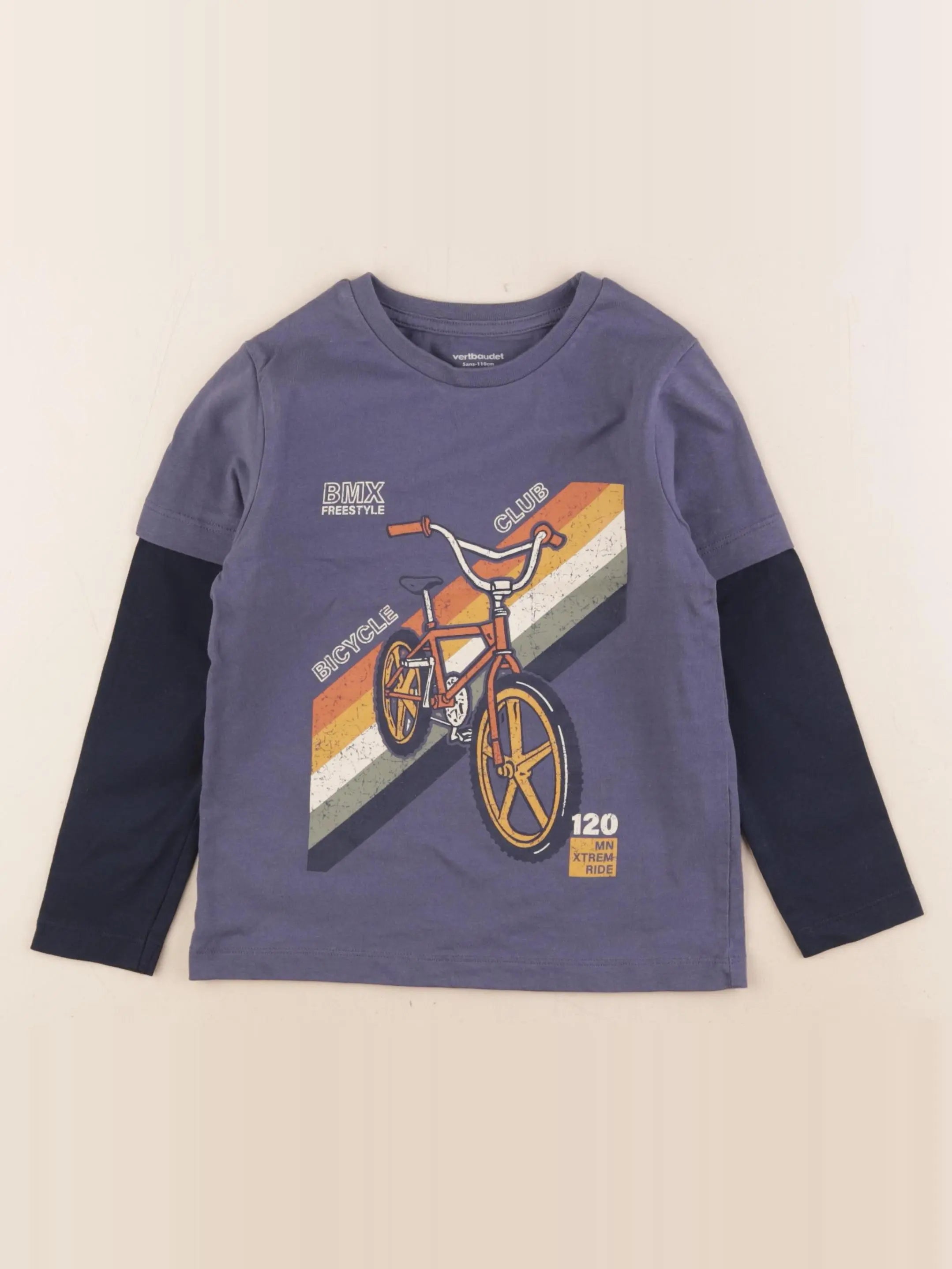 Vertbaudet - tee-shirt bleu - 5 ans