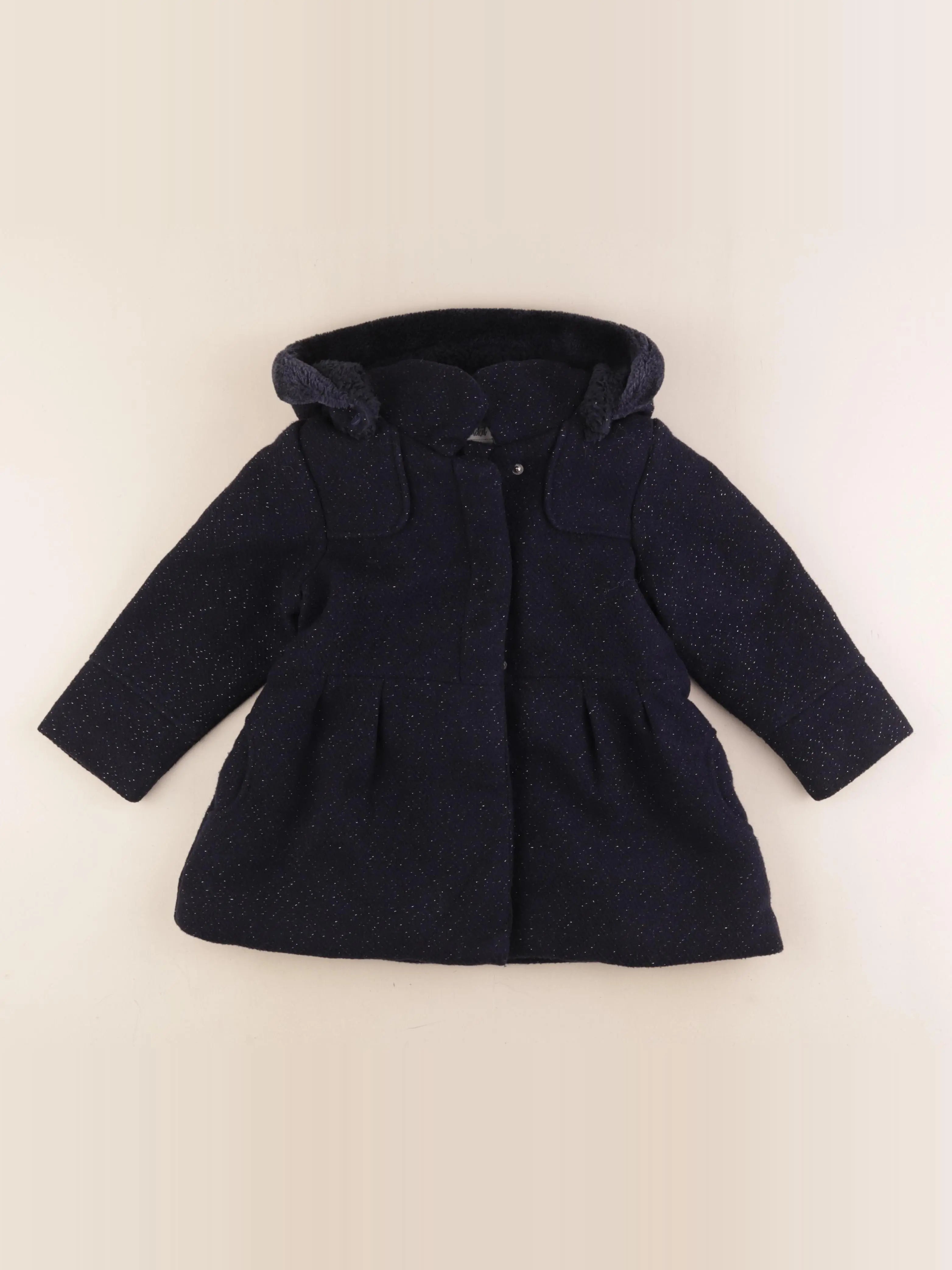 Vertbaudet - manteau bleu, argent - 4 ans