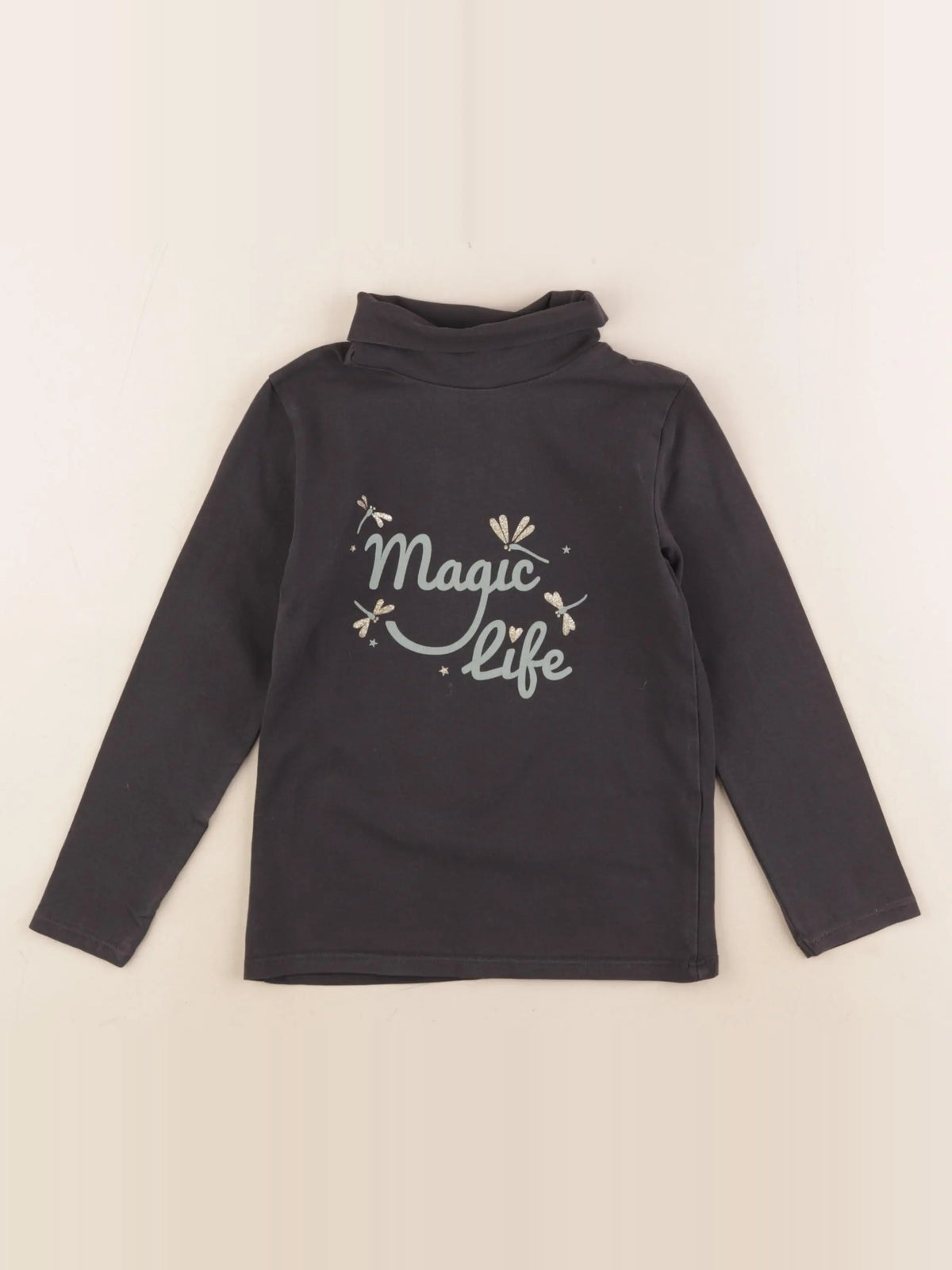 Vertbaudet - sous-pull noir, or - 5 ans