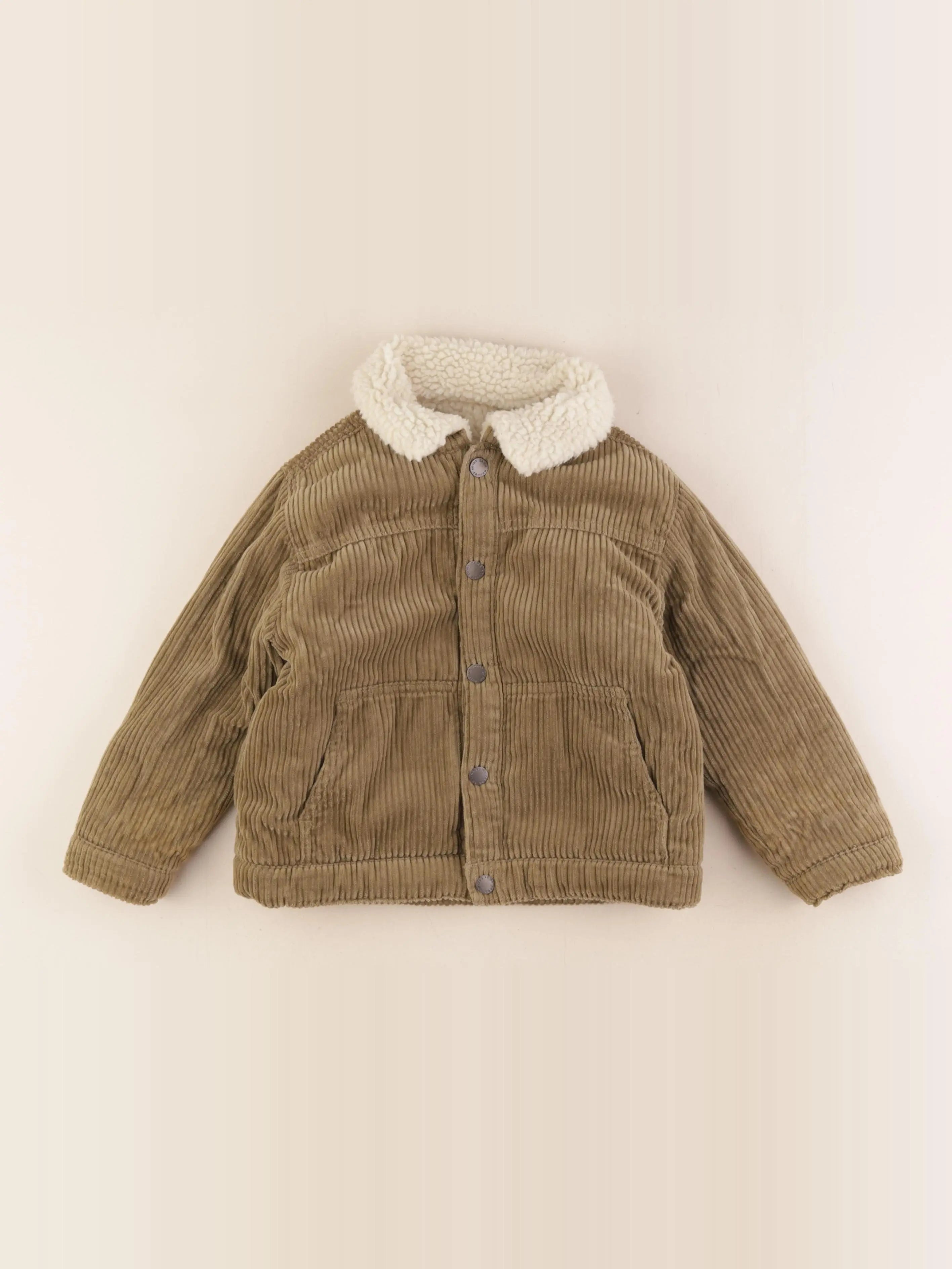 Zara - veste réversible vert, beige - 2/3 ans