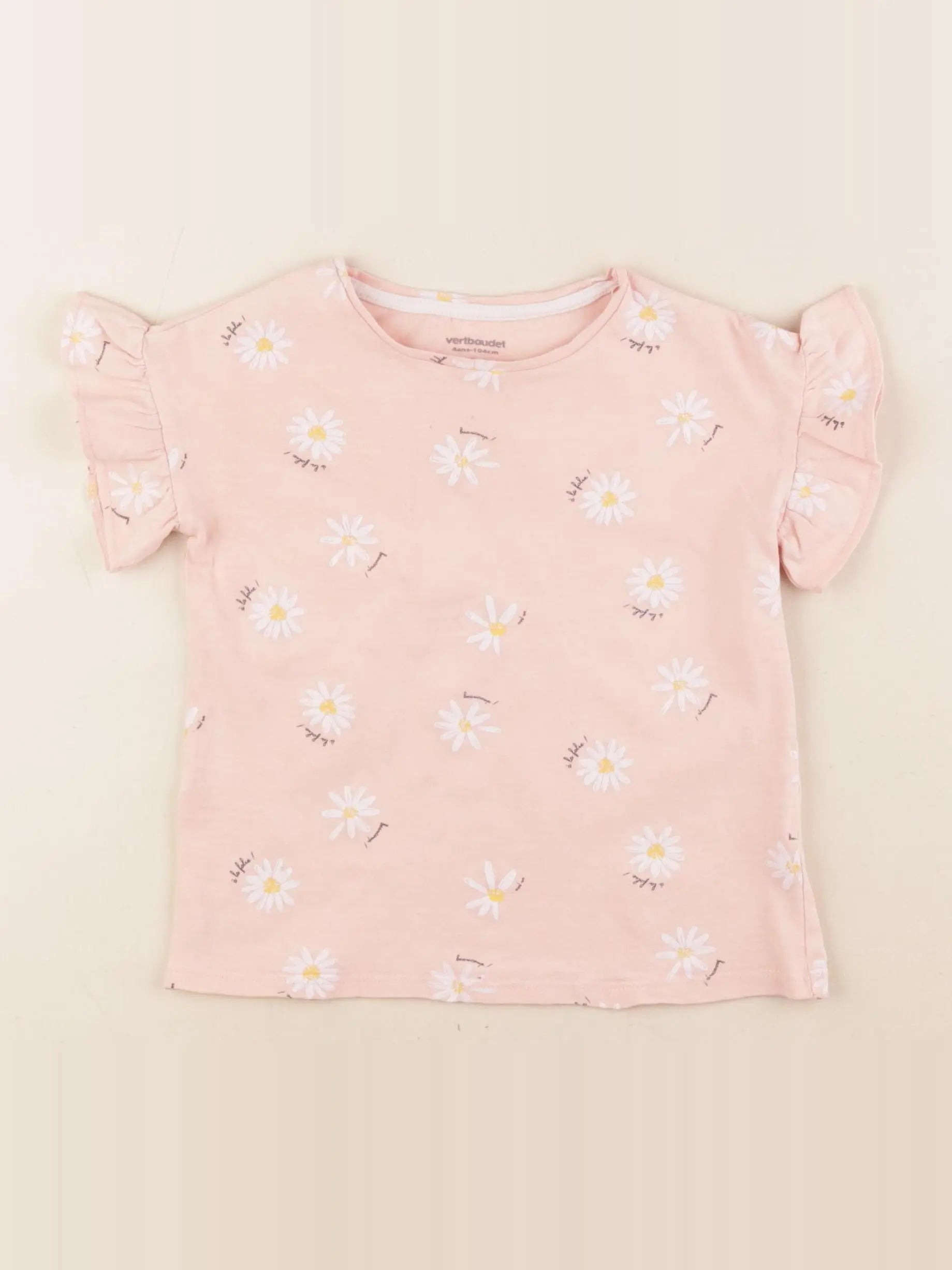 Vertbaudet - tee-shirt rose - 4 ans