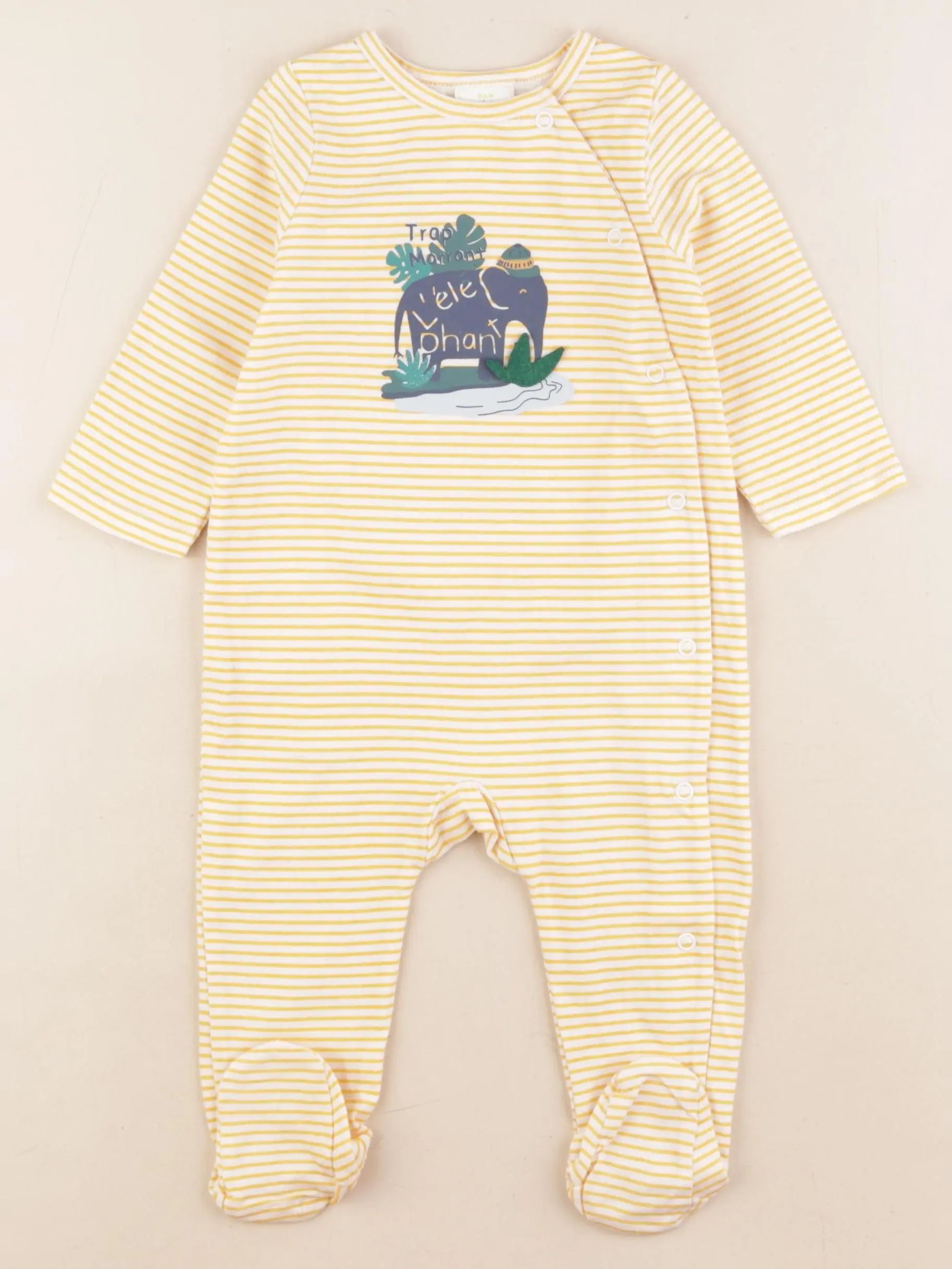 Tape à l'oeil - pyjama coton jaune - 9 mois