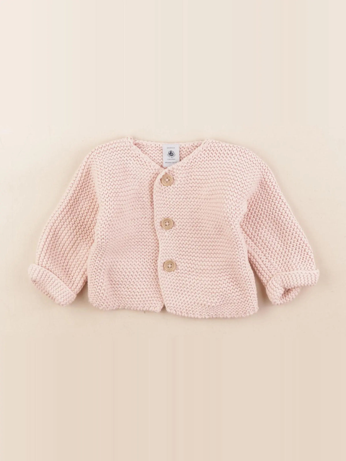 Petit Bateau - gilet rose - 6 mois