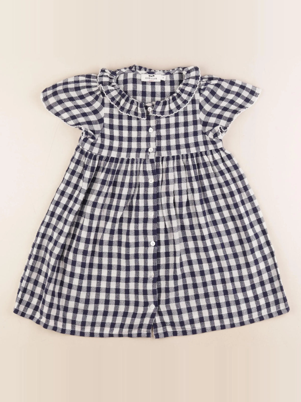 Cyrillus - robe blanc, bleu - 6 ans