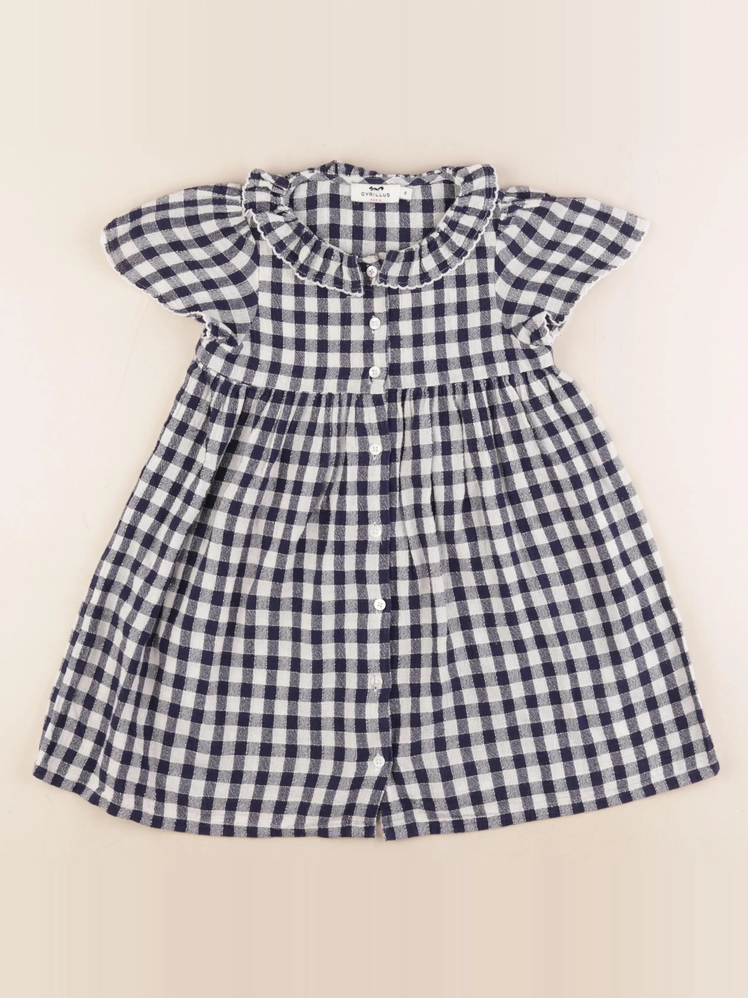 Cyrillus - robe blanc, bleu - 6 ans