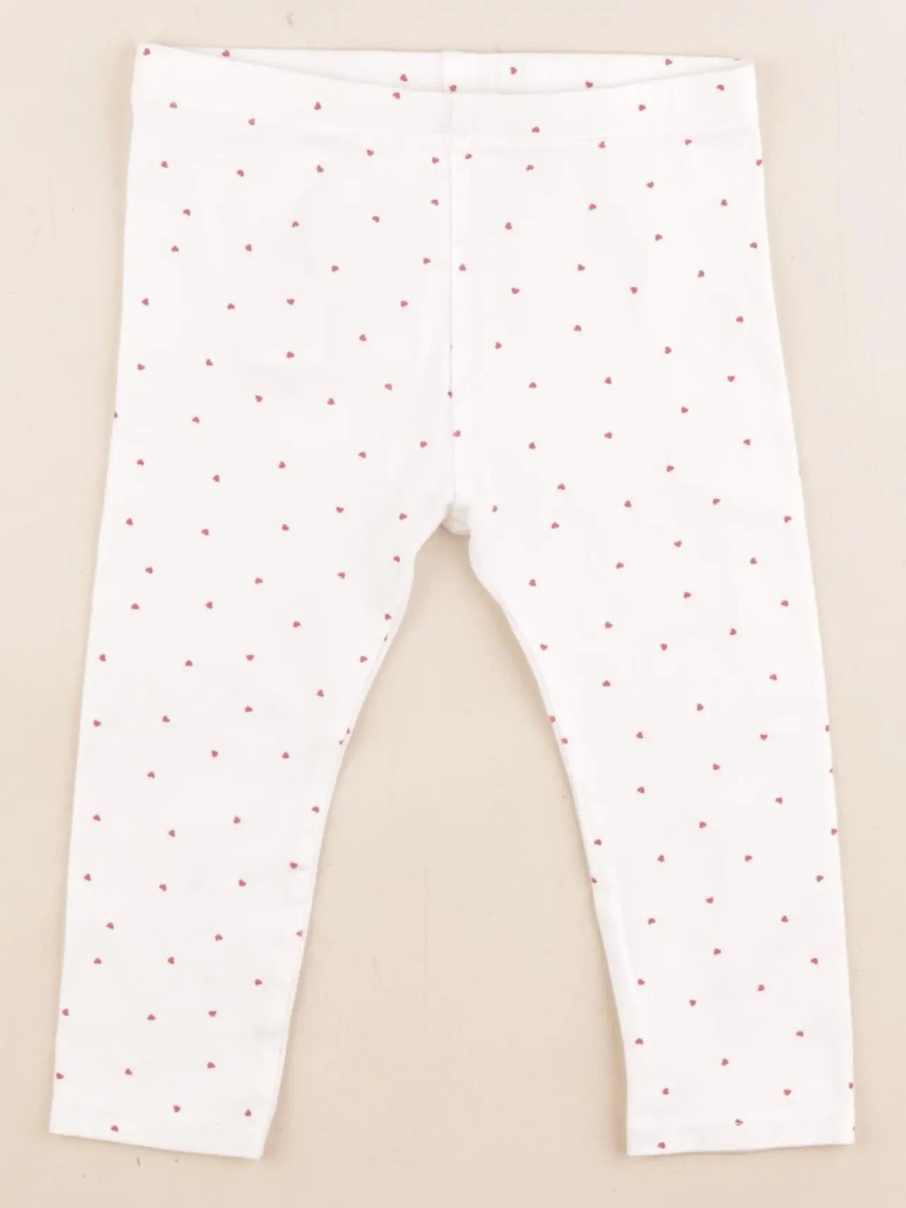 Vertbaudet - legging blanc, rouge - 18 mois