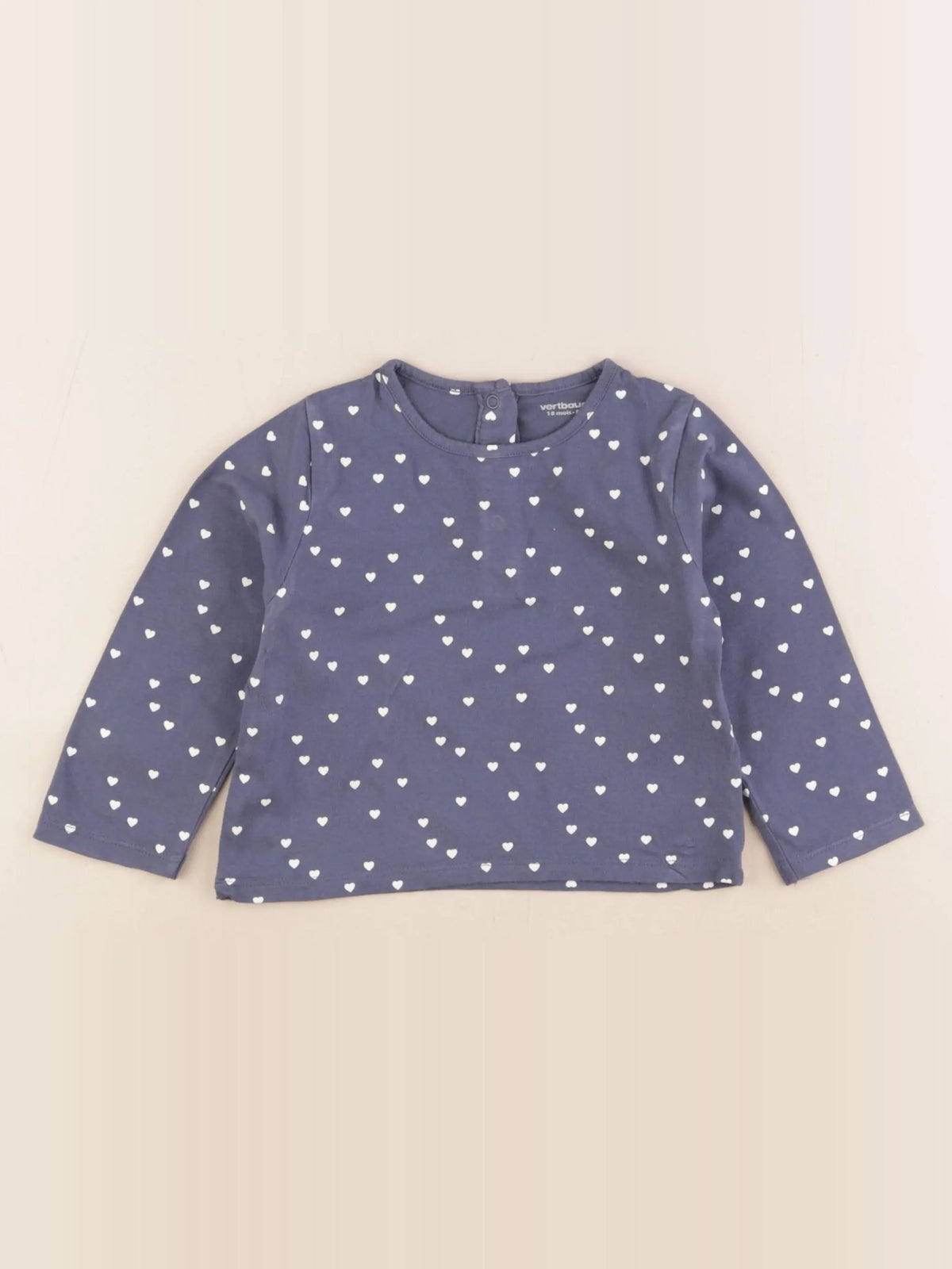 Vertbaudet - tee-shirt bleu, blanc - 18 mois