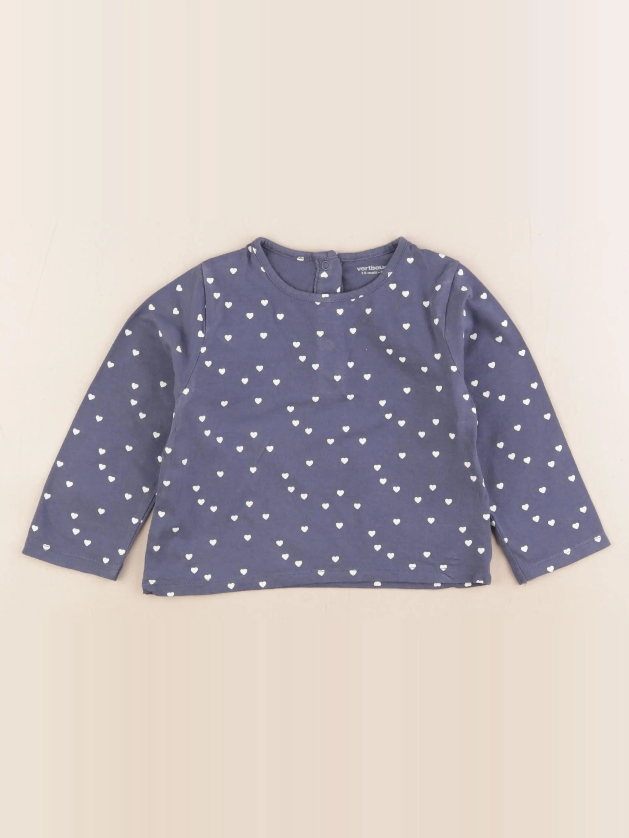 Vertbaudet - tee-shirt bleu, blanc - 18 mois
