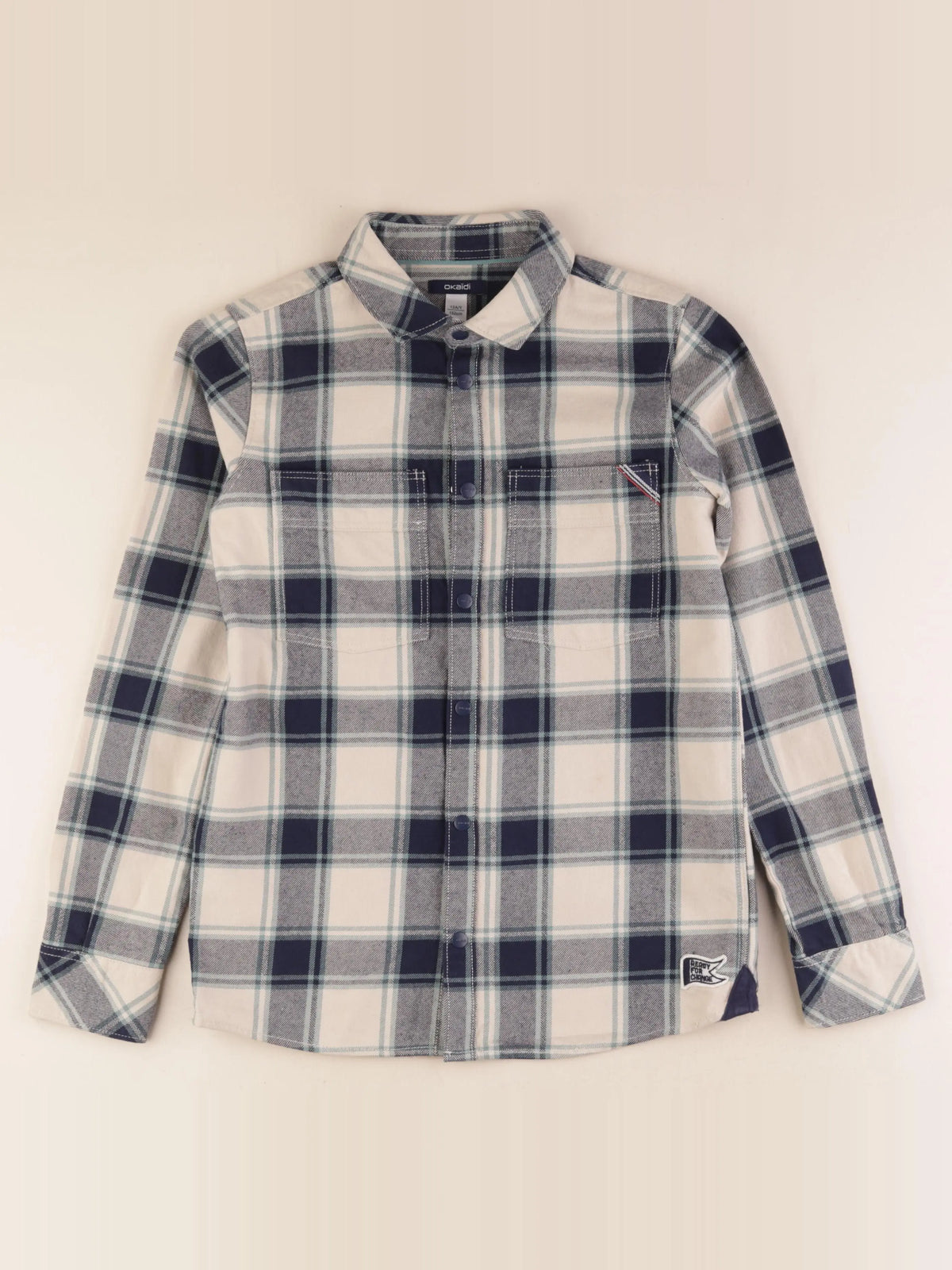 Okaidi - chemise blanc, bleu - 12 ans