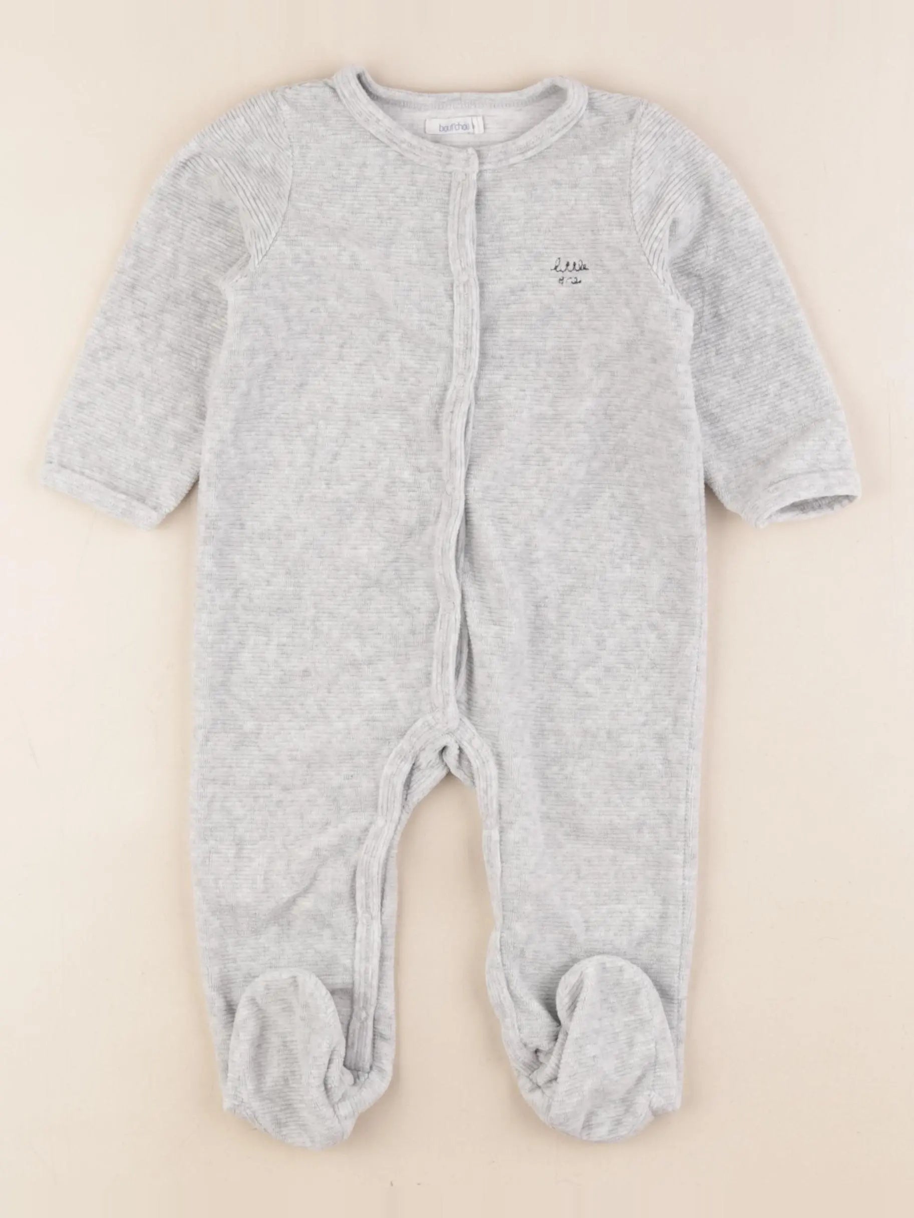 Boutchou - pyjama velours gris - 9 mois