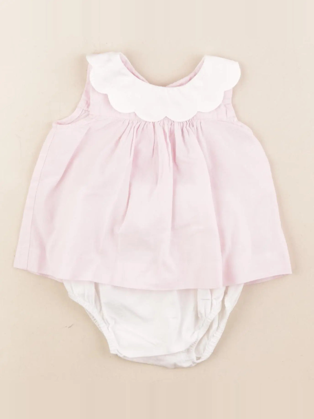 Jacadi - ensemble blanc, rose - 6 mois