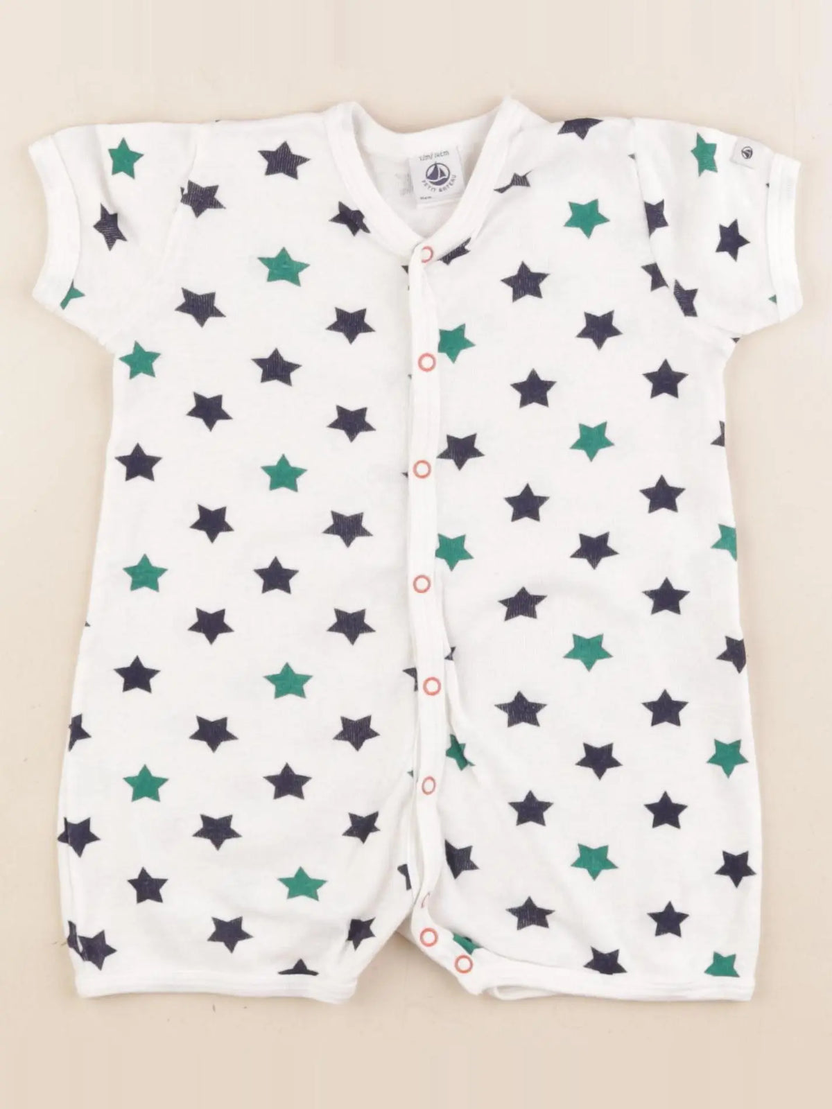 Petit Bateau - pyjama coton bleu, blanc - 12 mois