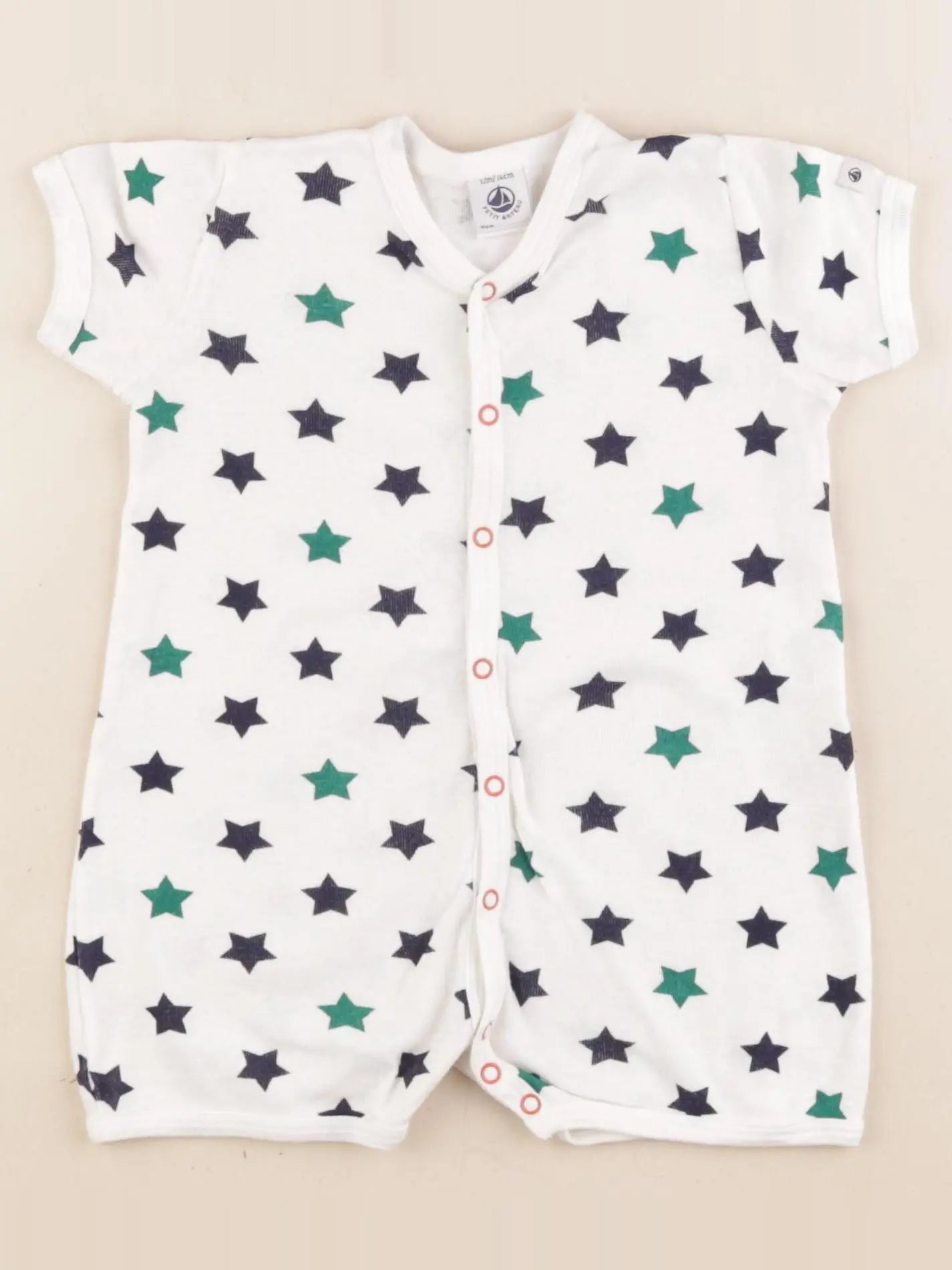 Petit Bateau - pyjama coton bleu, blanc - 12 mois