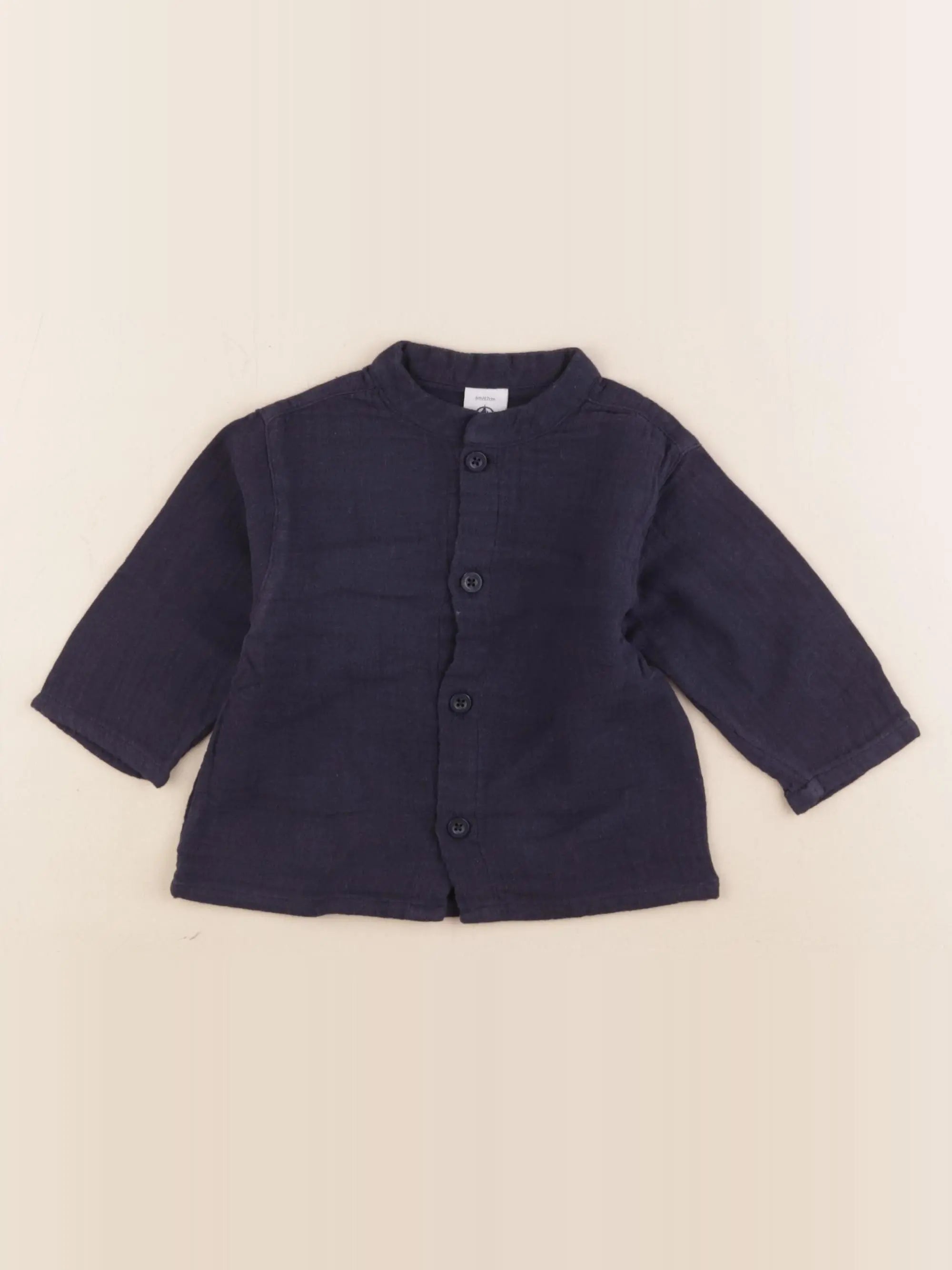 Petit Bateau - chemise bleu - 6 mois