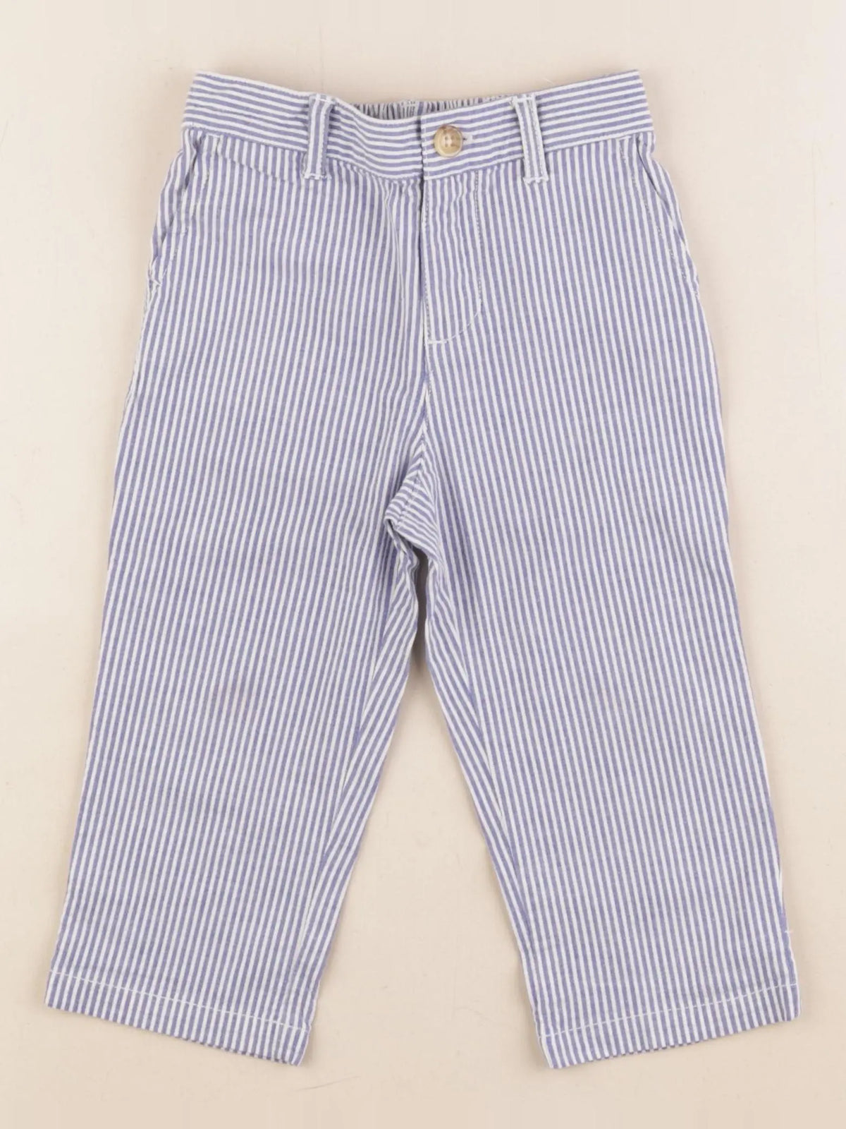 Ralph Lauren - pantalon blanc, bleu - 18 mois