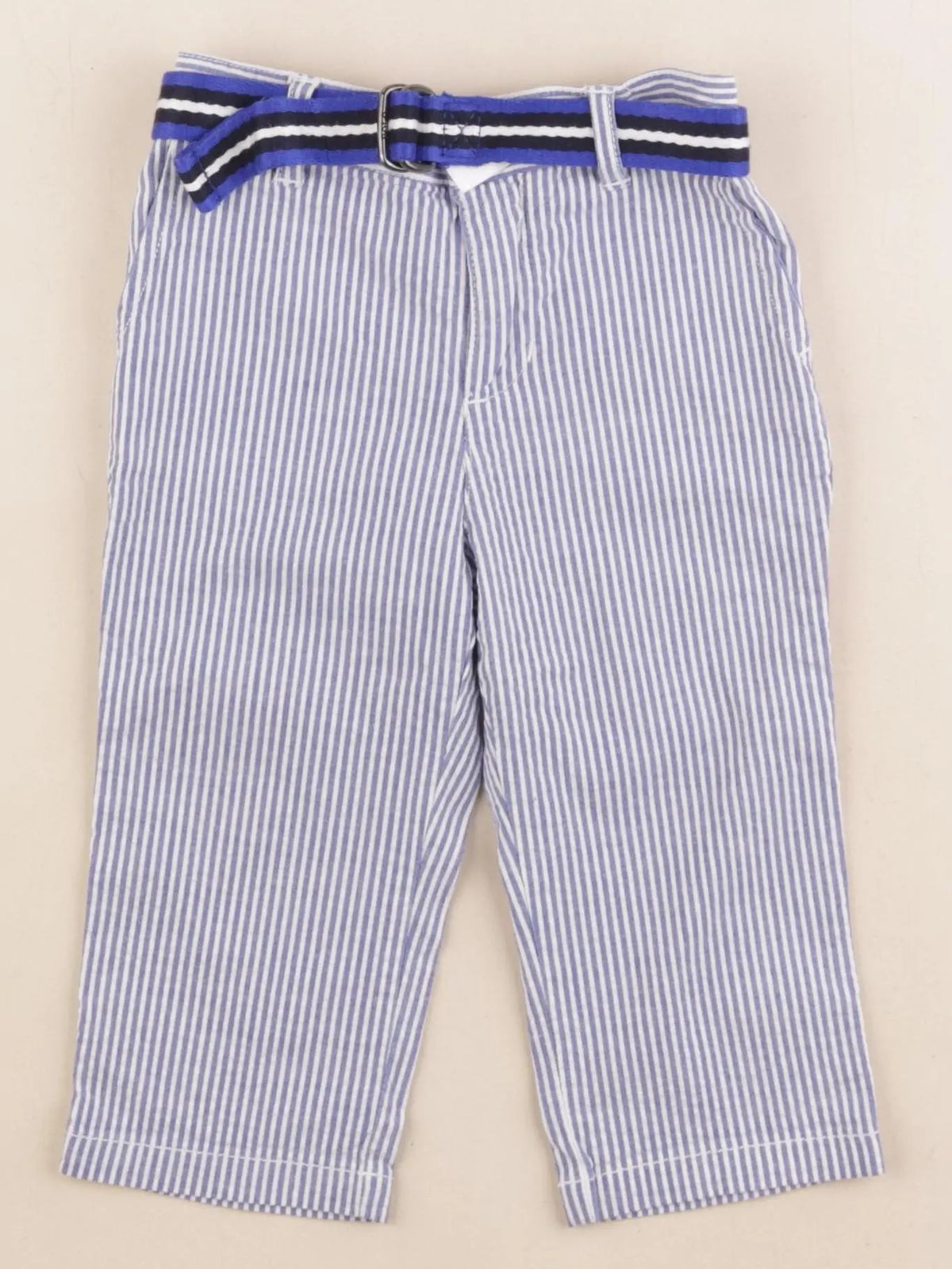 Ralph Lauren - pantalon blanc, bleu - 12 mois