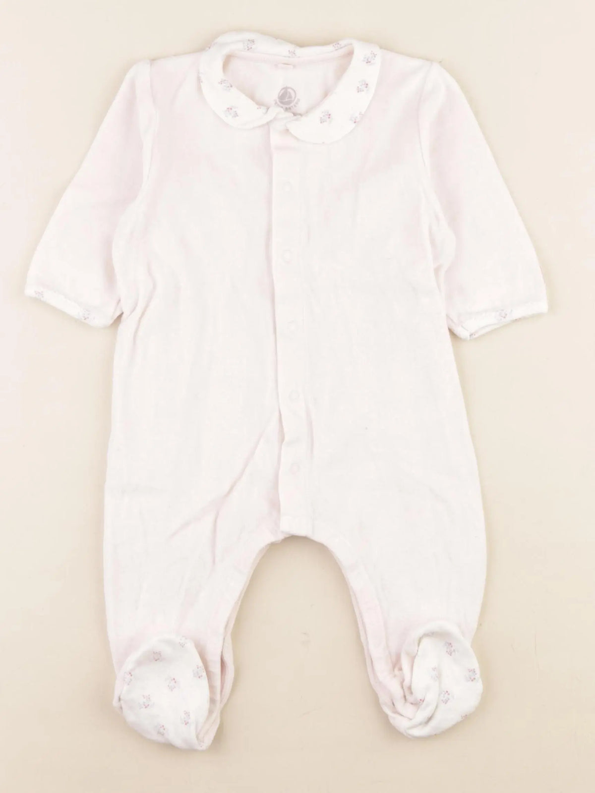 Petit Bateau - pyjama velours rose - 6 mois