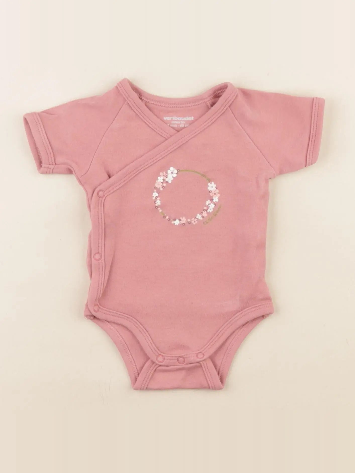 Vertbaudet - body rose - 3 mois