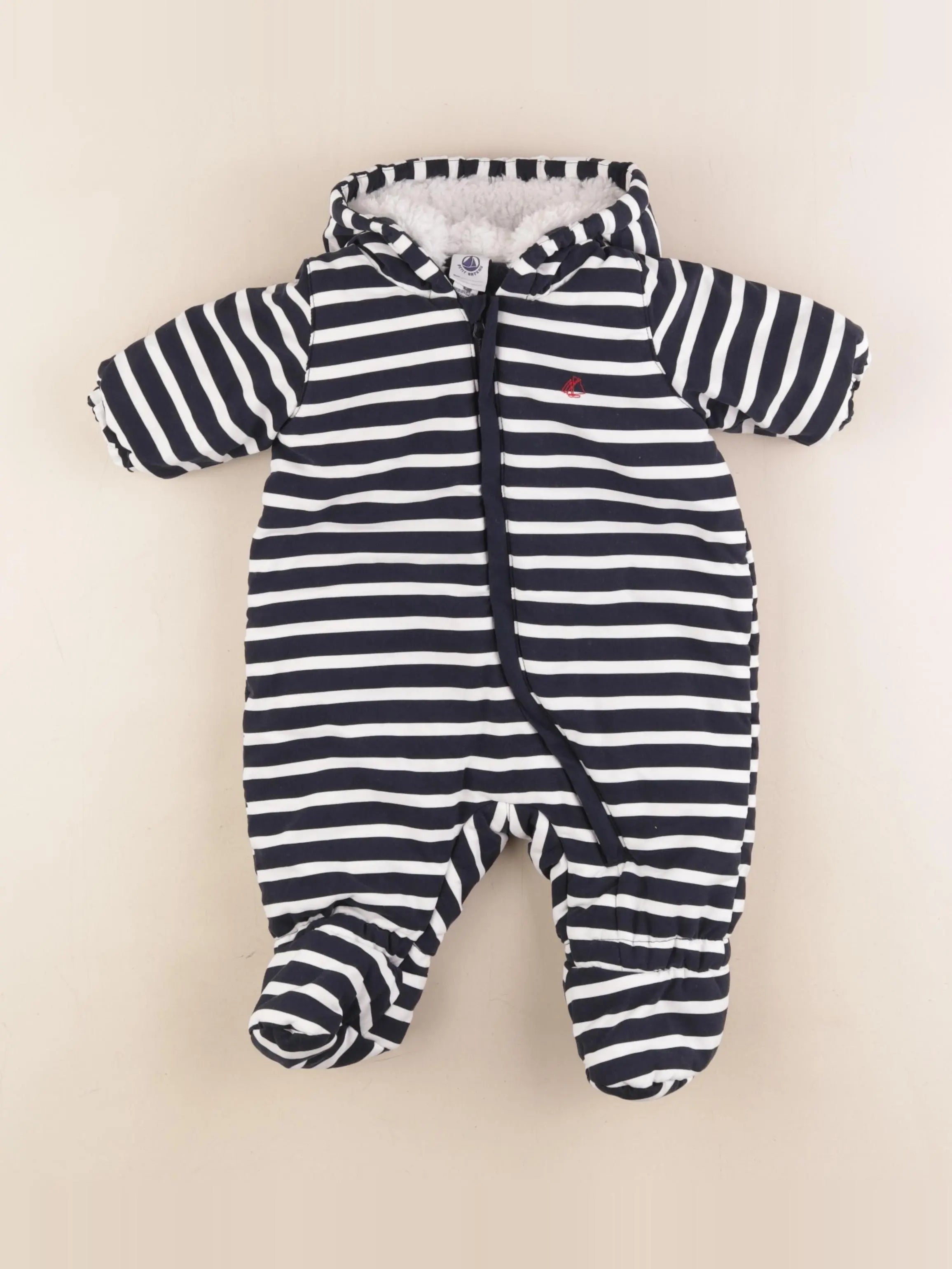 Petit Bateau - combi-pilote bleu - 3 mois