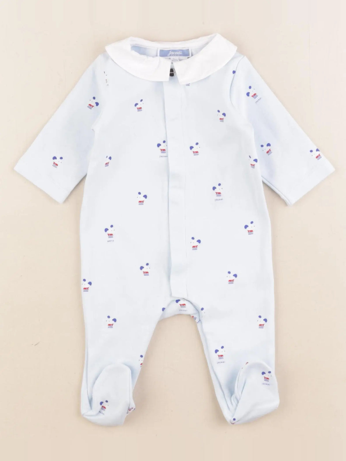 Jacadi - pyjama coton bleu - 3 mois