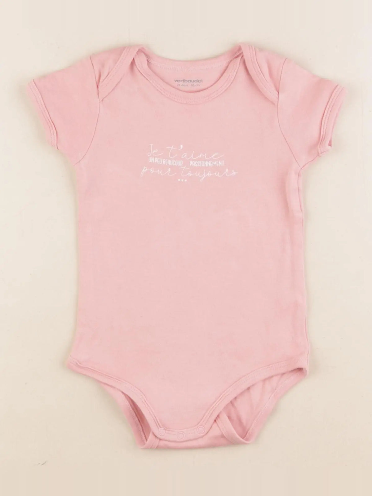 Vertbaudet - body rose - 24 mois