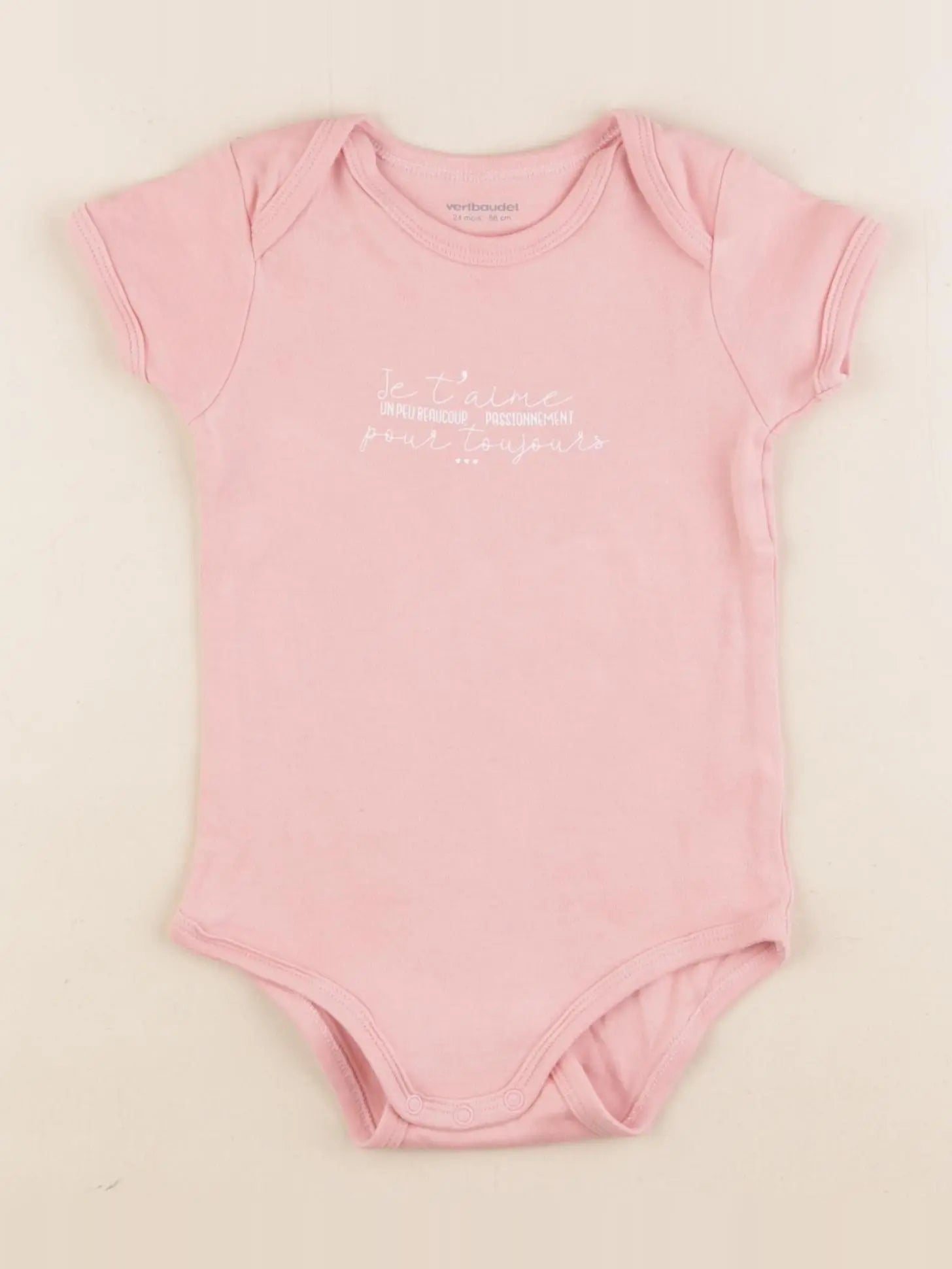 Vertbaudet - body rose - 24 mois