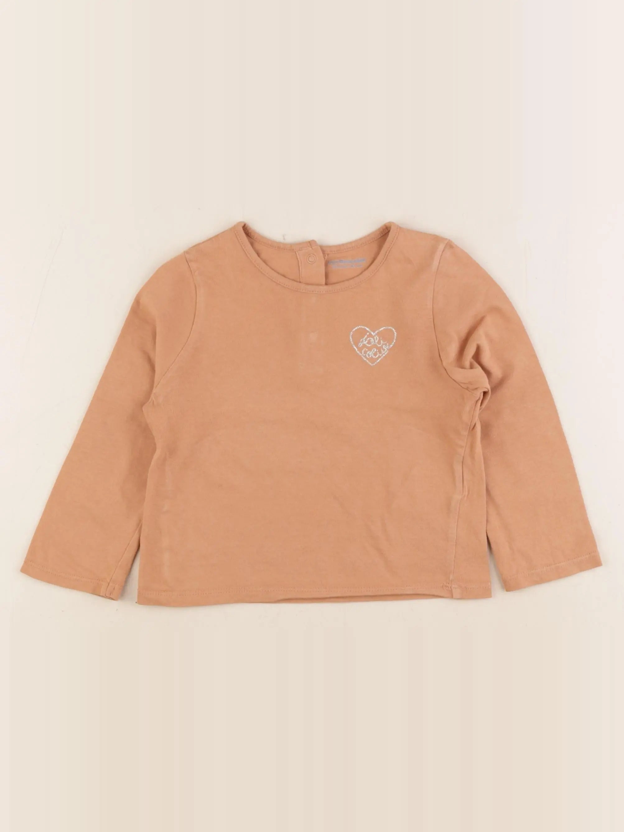 Vertbaudet - tee-shirt marron - 18 mois