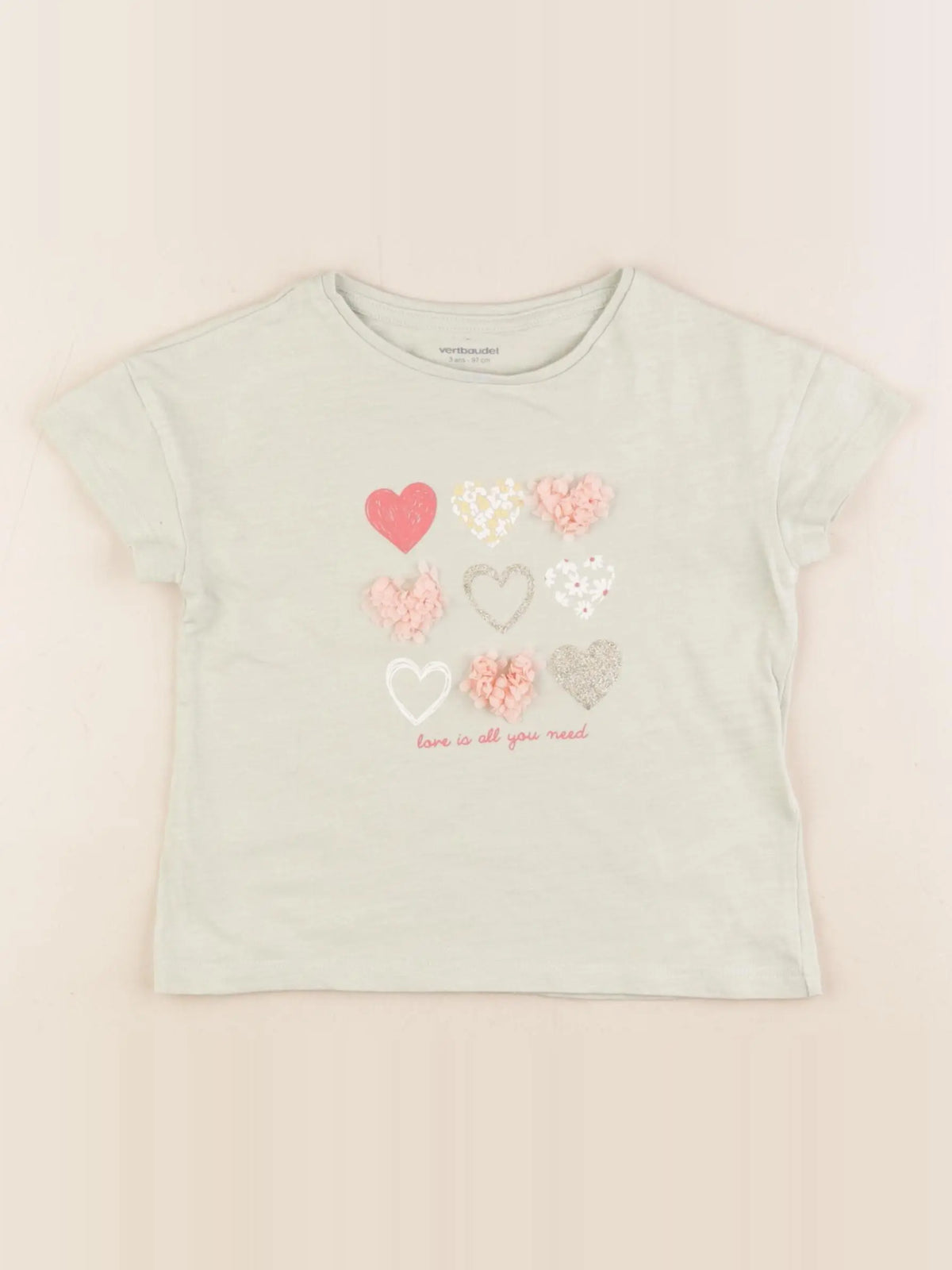 Vertbaudet - tee-shirt vert - 3 ans