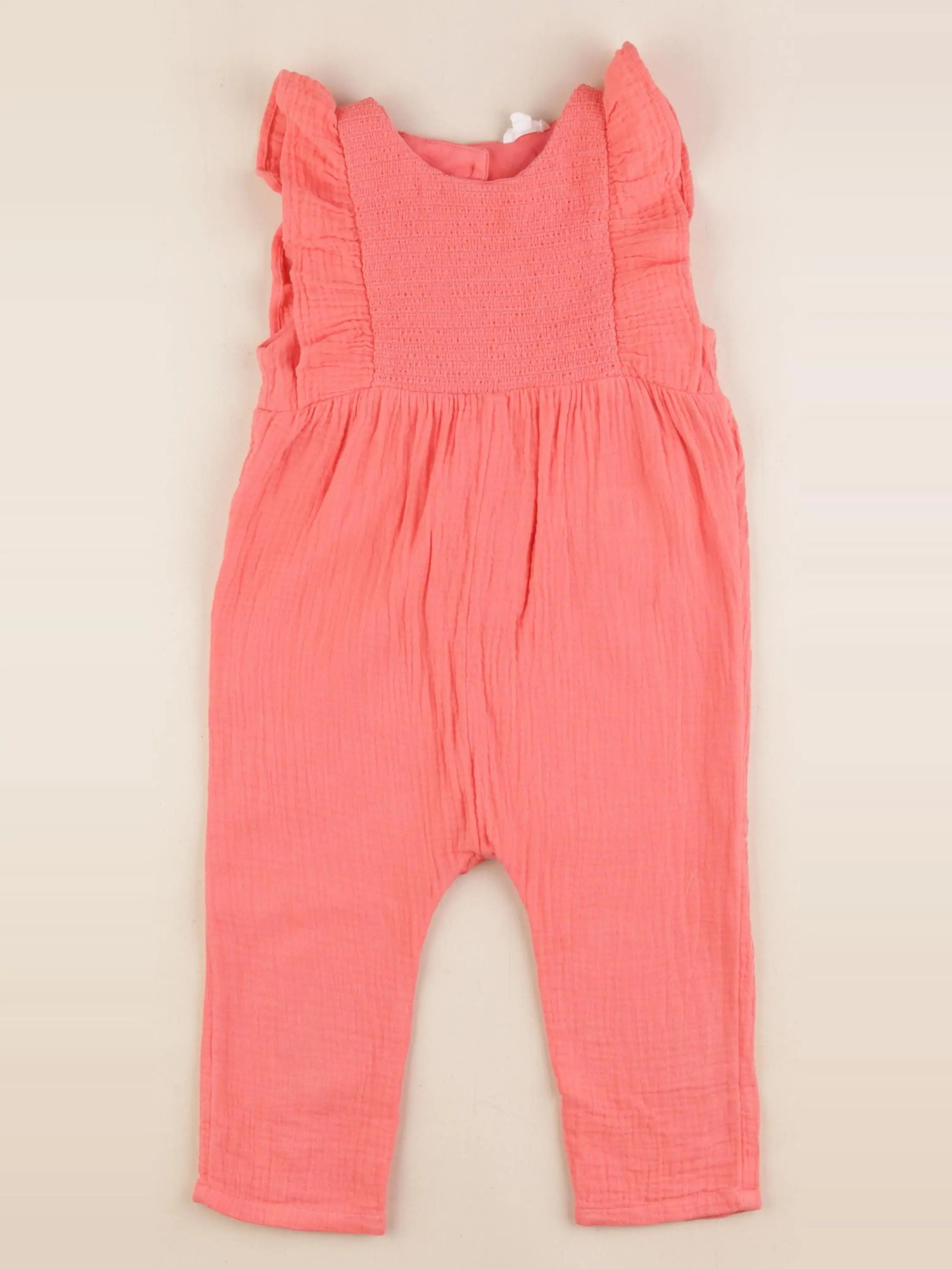 Vertbaudet - salopette rose, orange - 24 mois