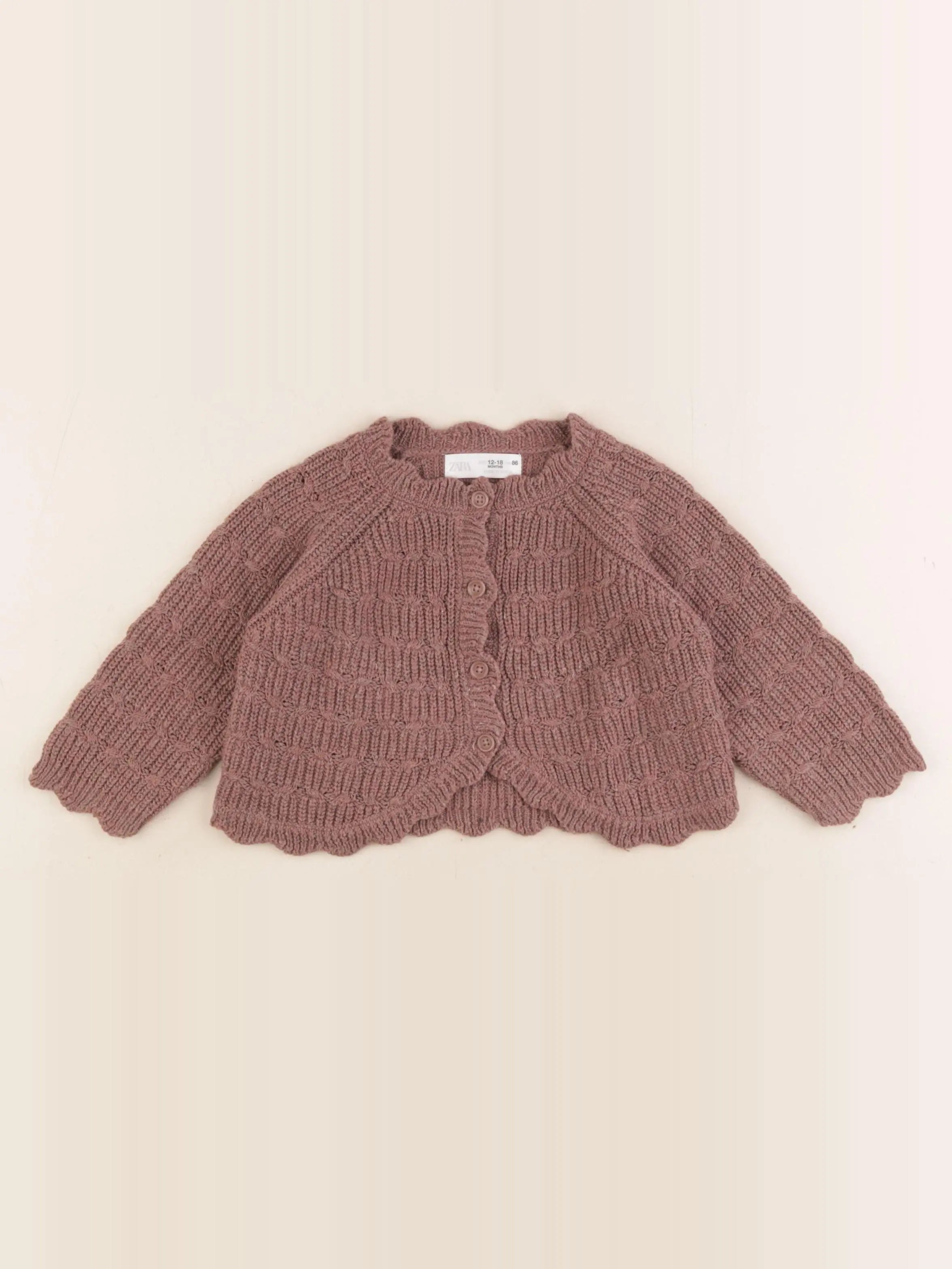 Zara - gilet marron - 12/18 mois