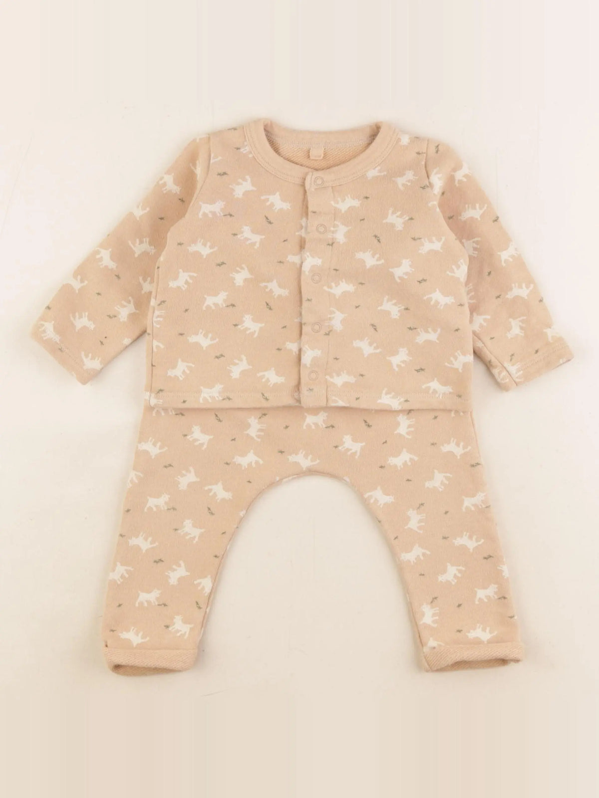 Petit Bateau - ensemble marron - 12 mois