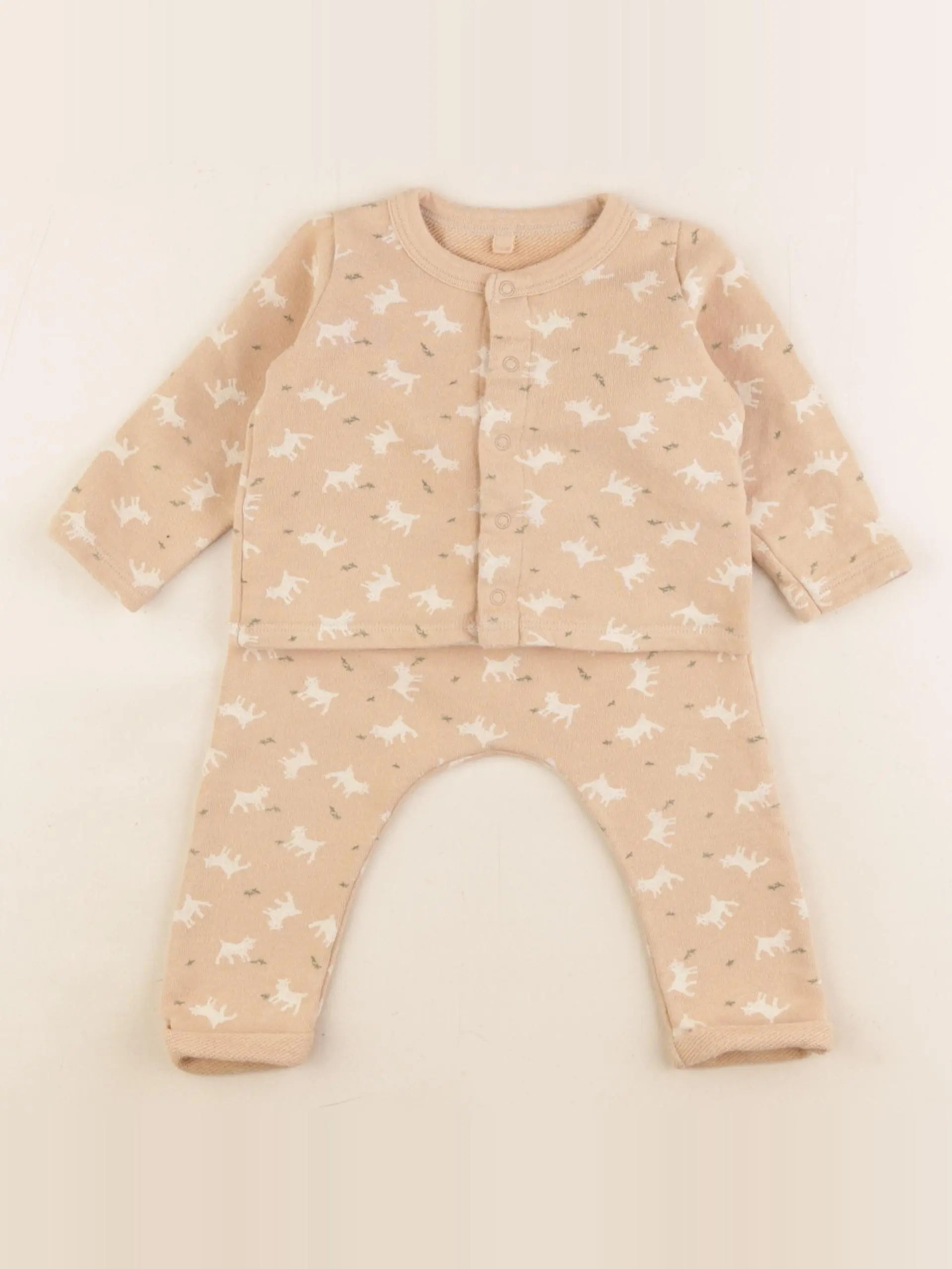 Petit Bateau - ensemble marron - 12 mois