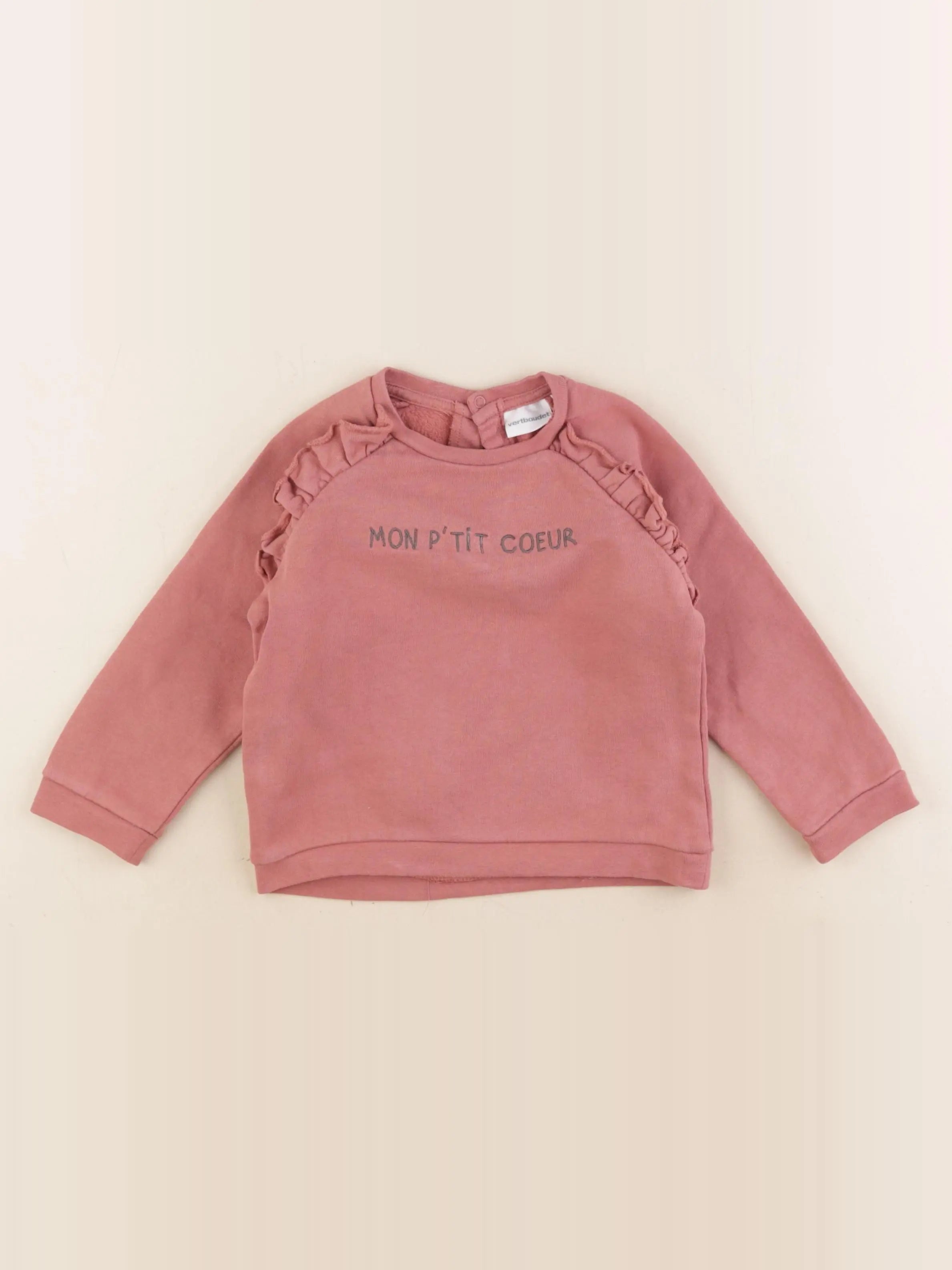 Vertbaudet - sweat rose - 2 ans