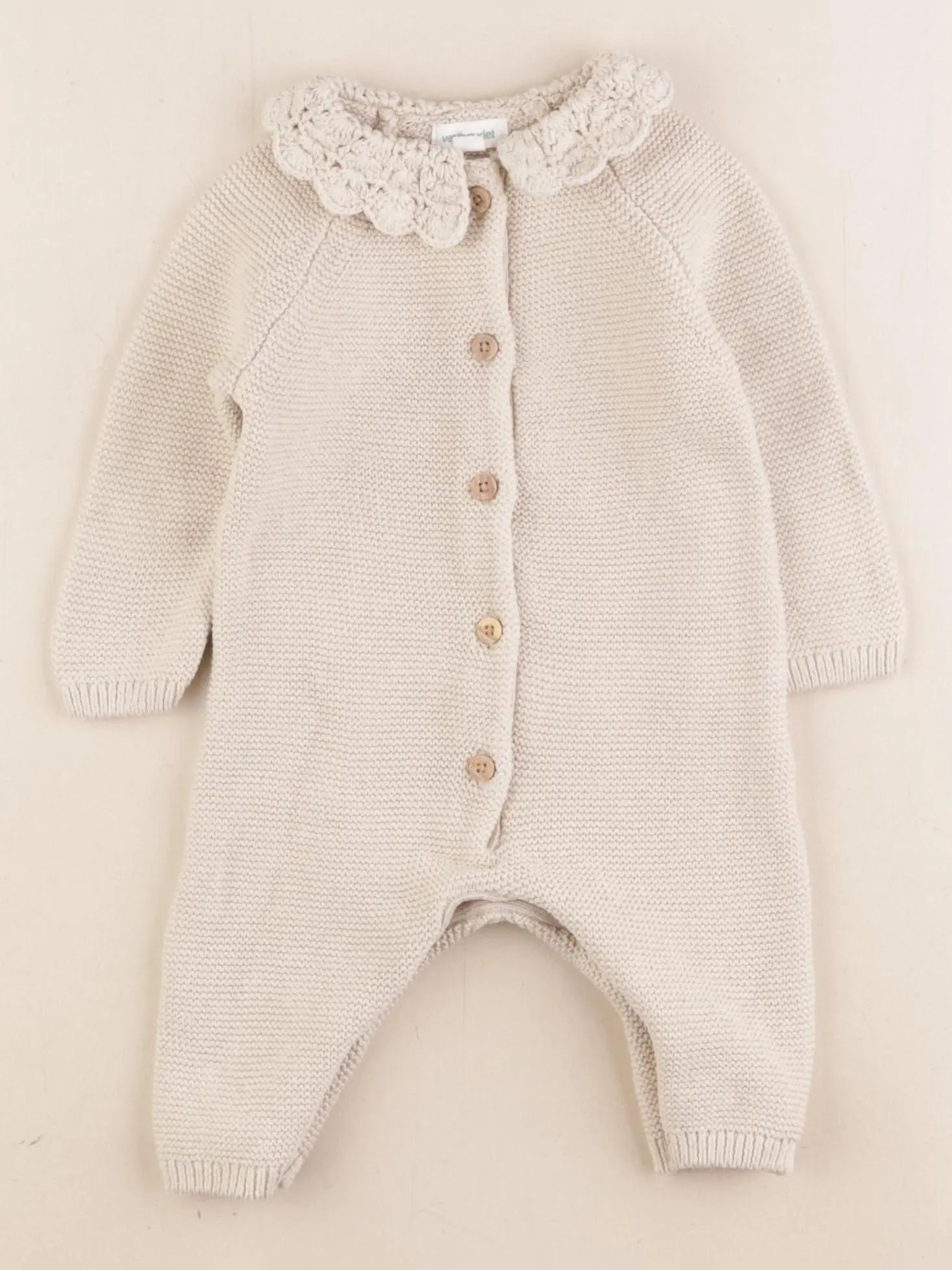 Vertbaudet - combinaison beige - 3 mois