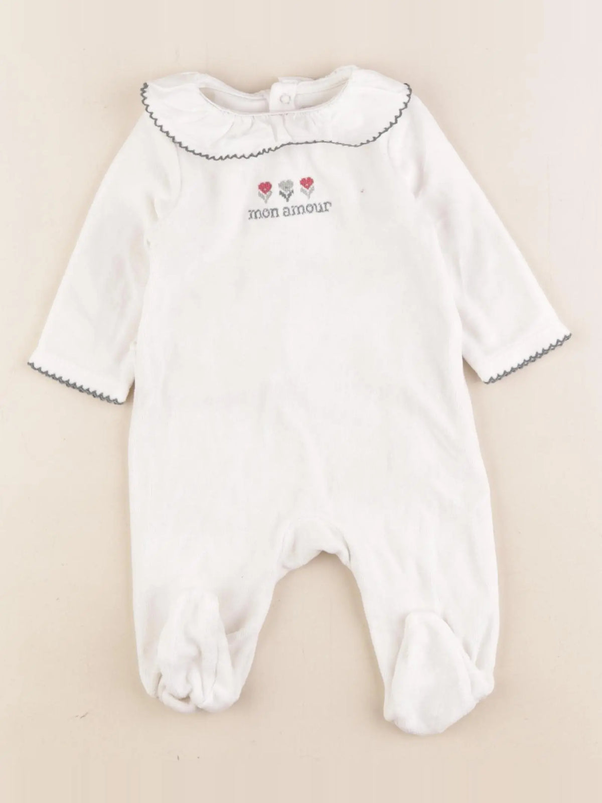 Cyrillus - pyjama velours beige - 3 mois