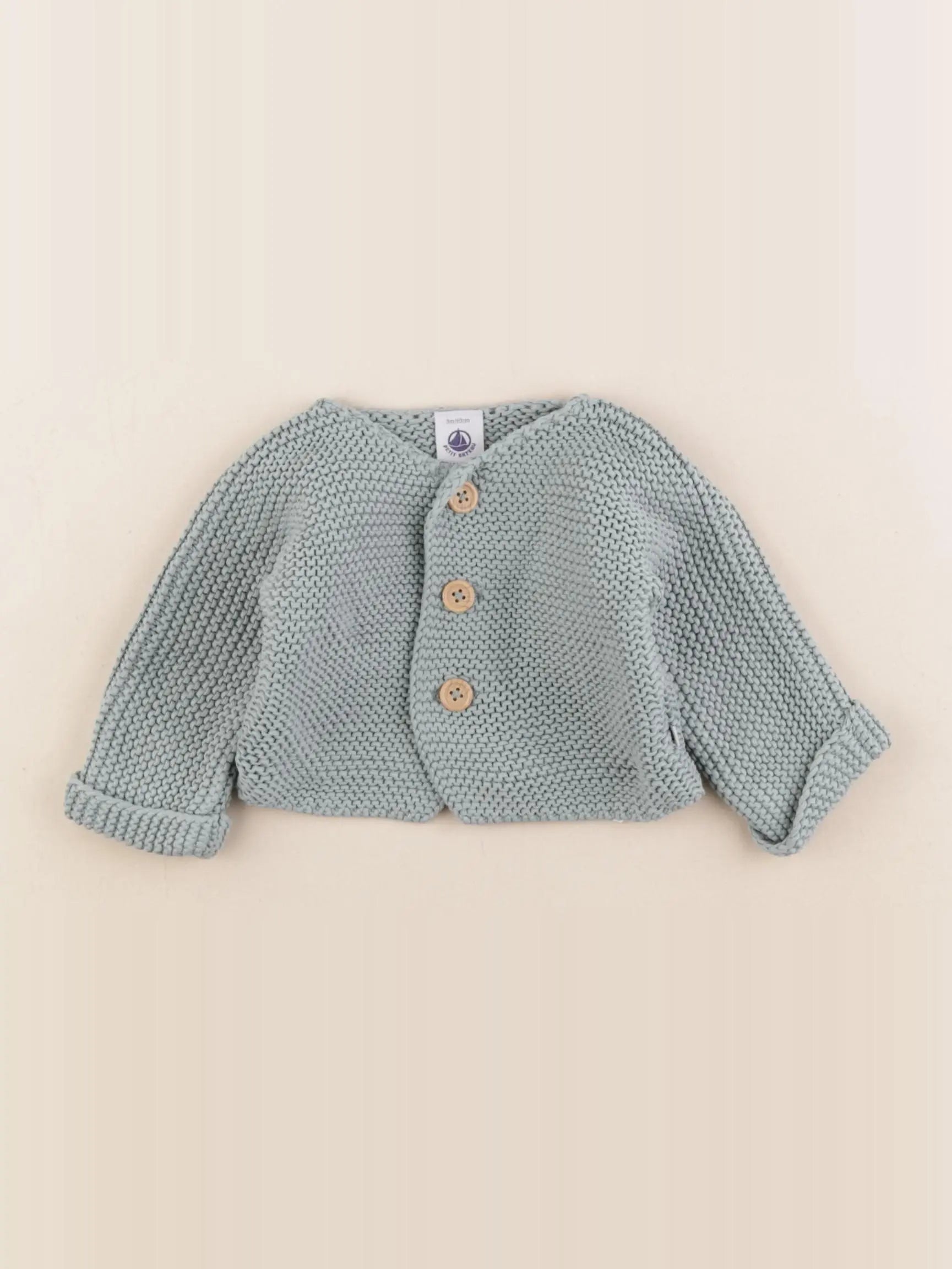 Petit Bateau - gilet bleu - 3 mois