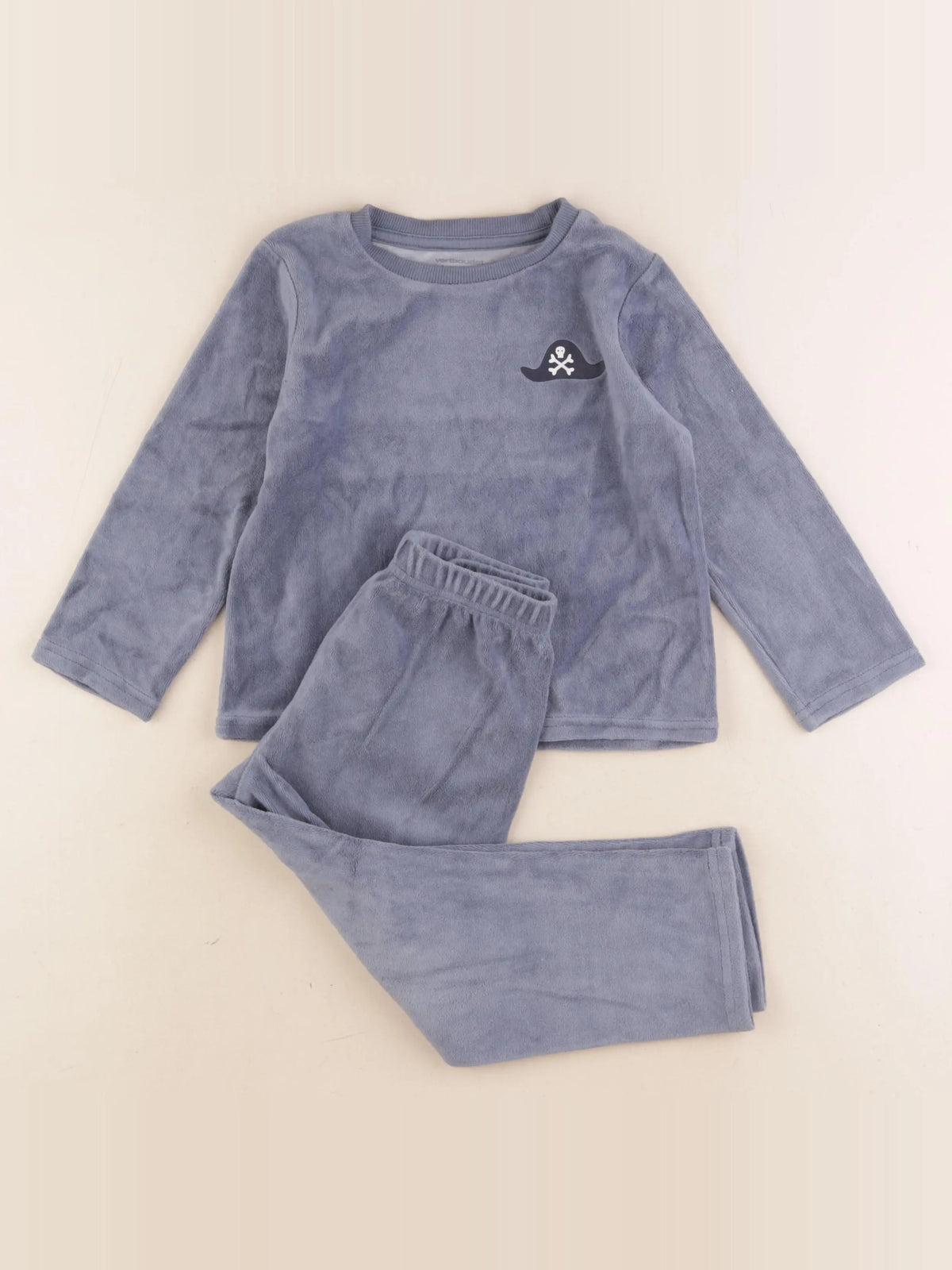 Vertbaudet - pyjama velours bleu - 4 ans