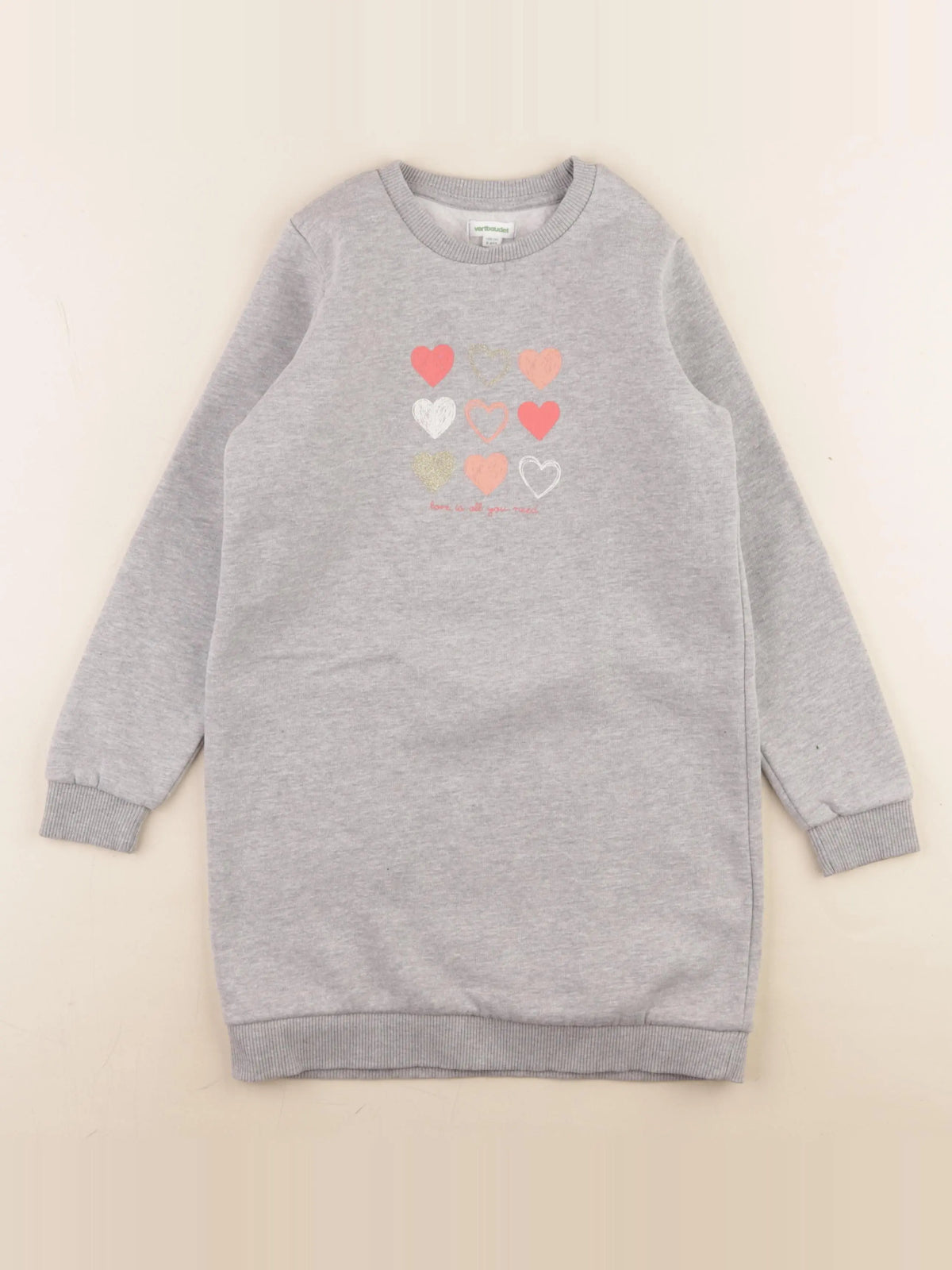 Vertbaudet - robe gris - 8 ans