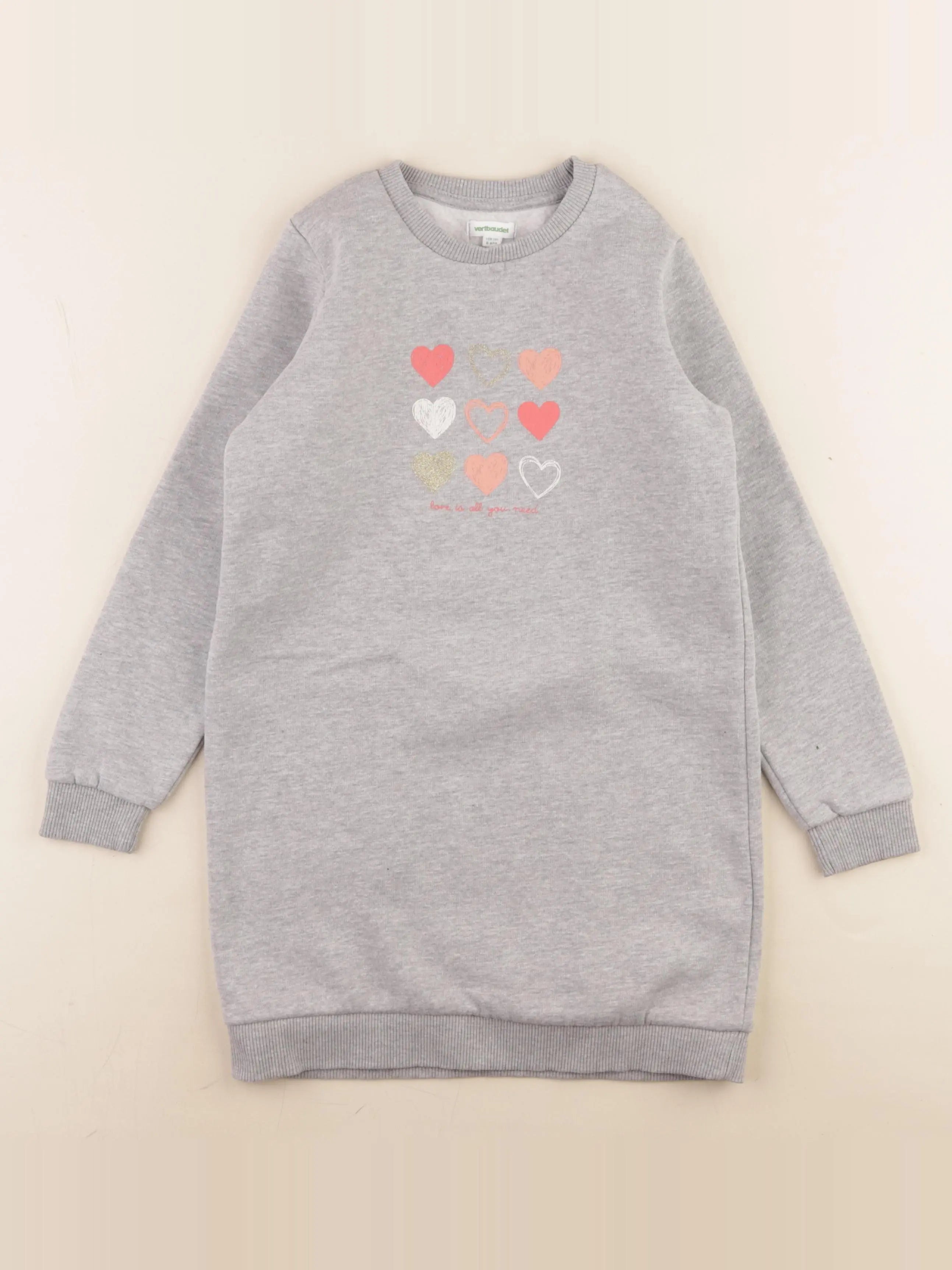 Vertbaudet - robe gris - 8 ans